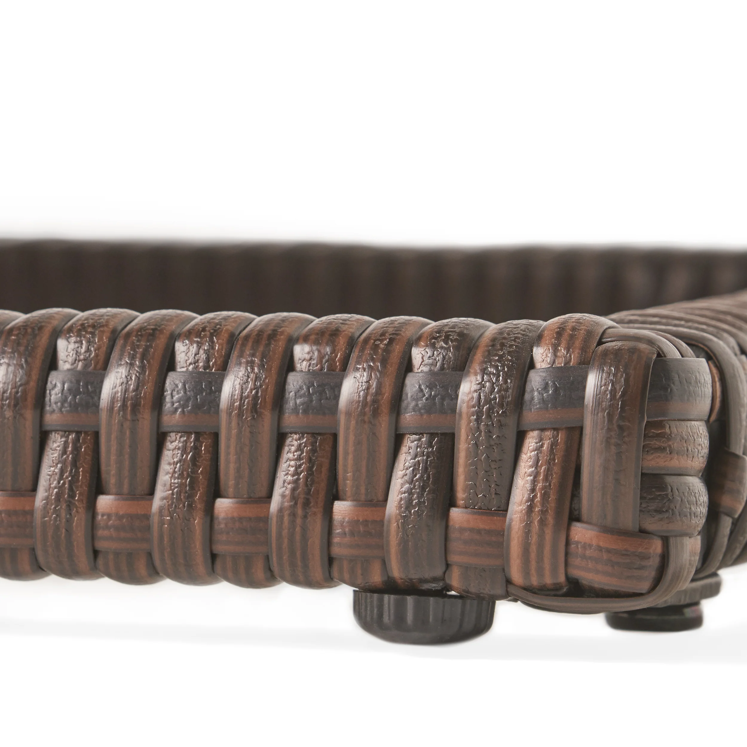 Modern Multi-Brown Wicker Chaise Lounge Set with C-Shaped End Table - furnishings