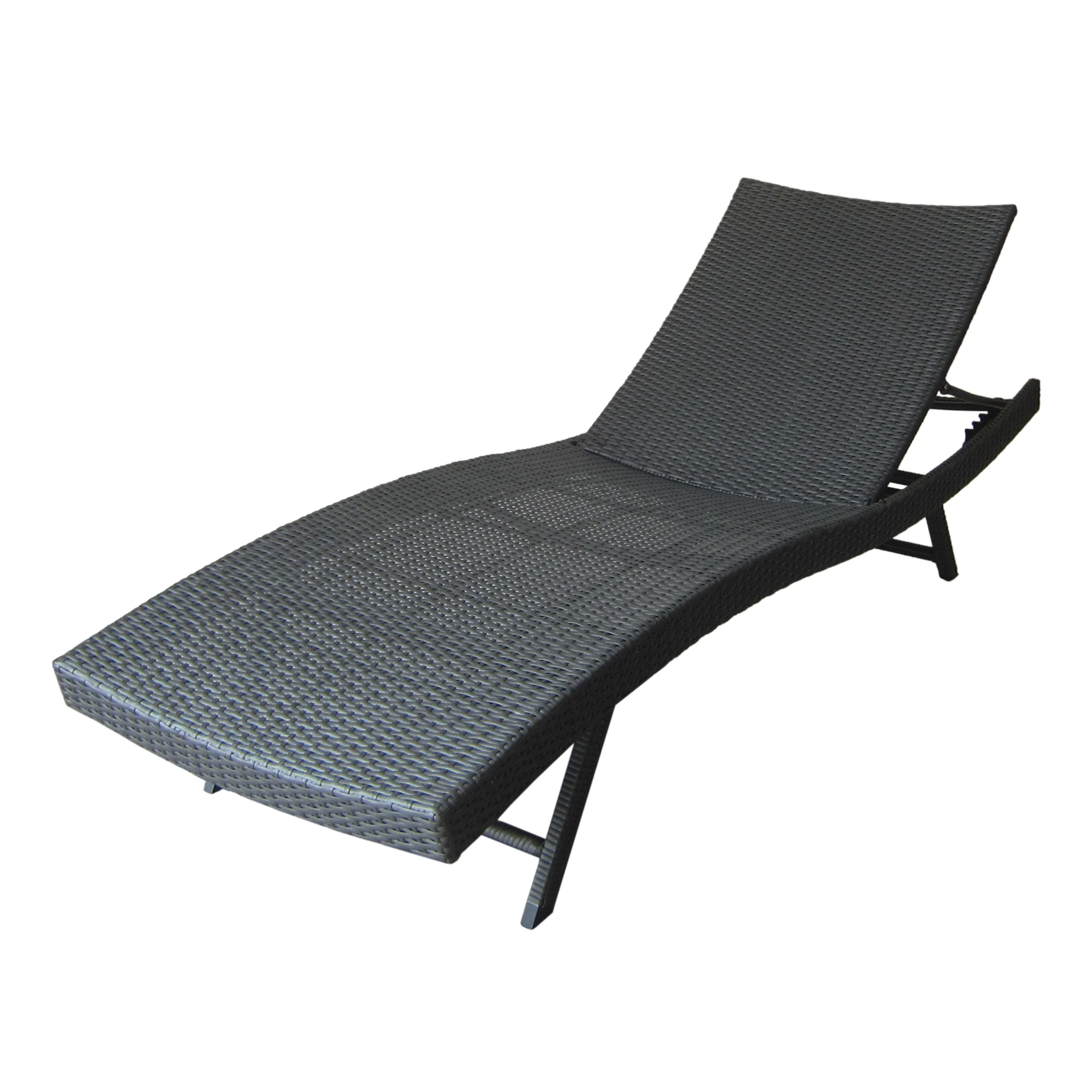Eliana Outdoor Gray Wicker Chaise Lounge - furnishings