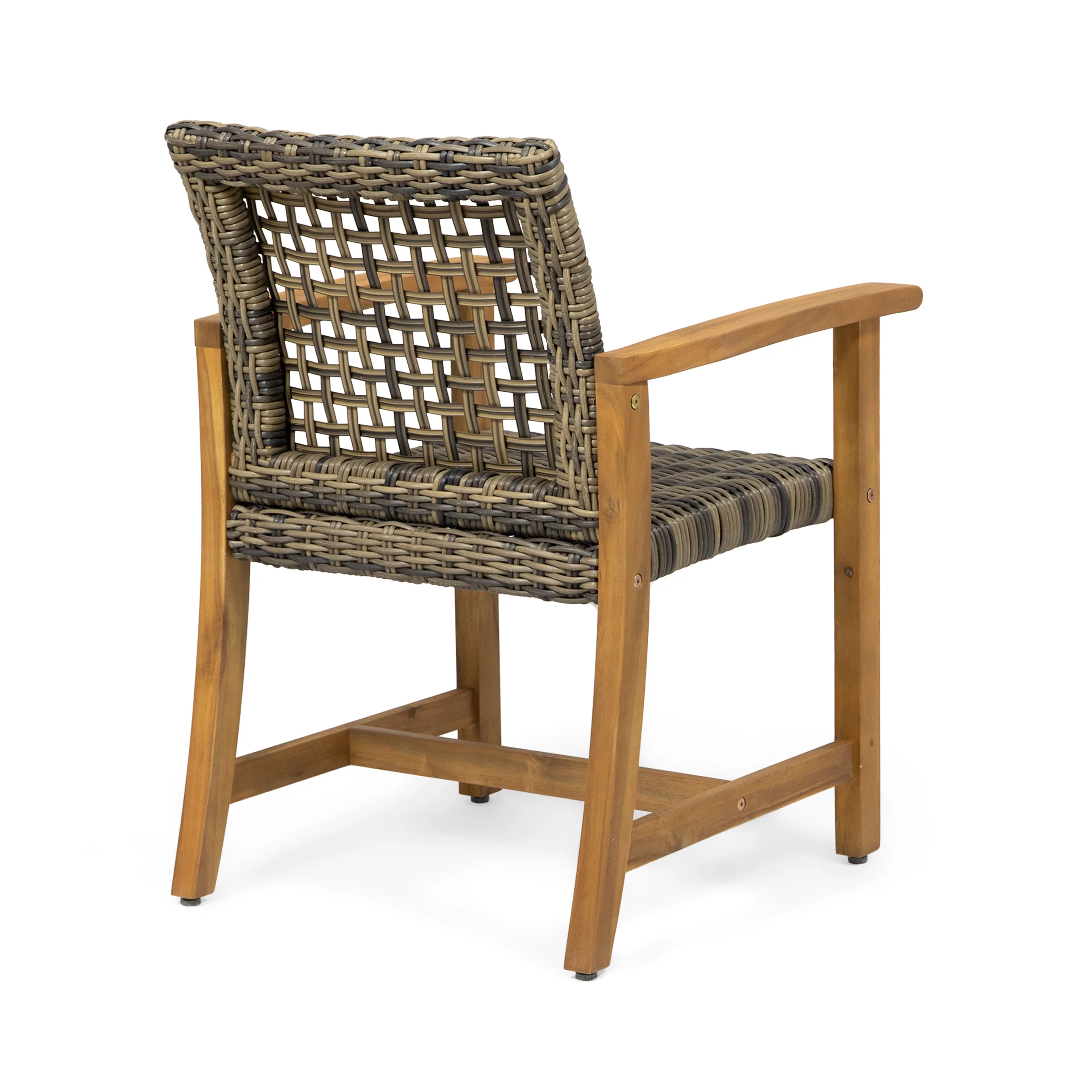 Alyssa Outdoor Acacia Wood and Wicker Dining Chair (Set of 2) - furnishings
