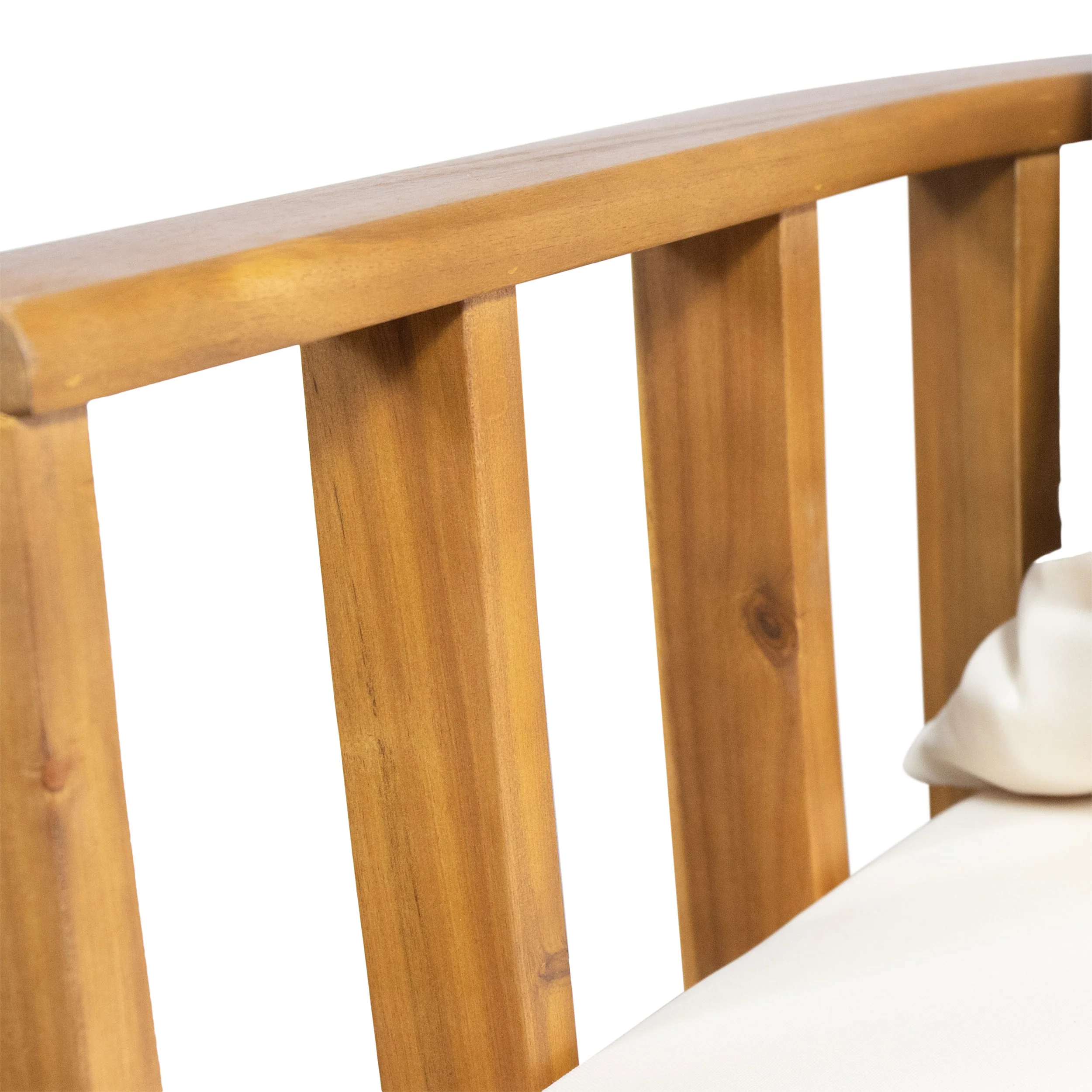 Wallowa Outdoor Acacia Wood Club Chair with Cushions, Teak and Beige - furnishings