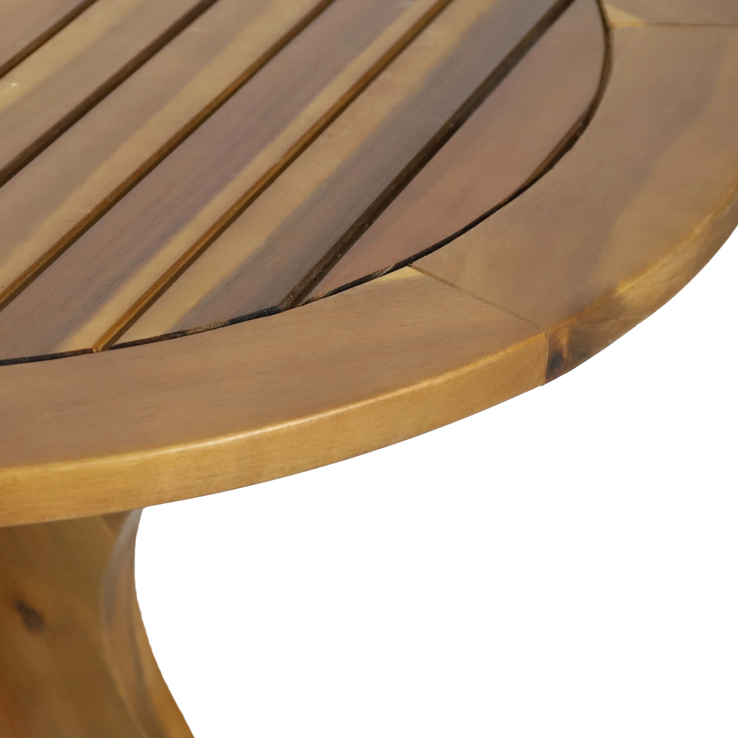Brigitte Outdoor Round Acacia Wood Bistro Table with X Legs - furnishings