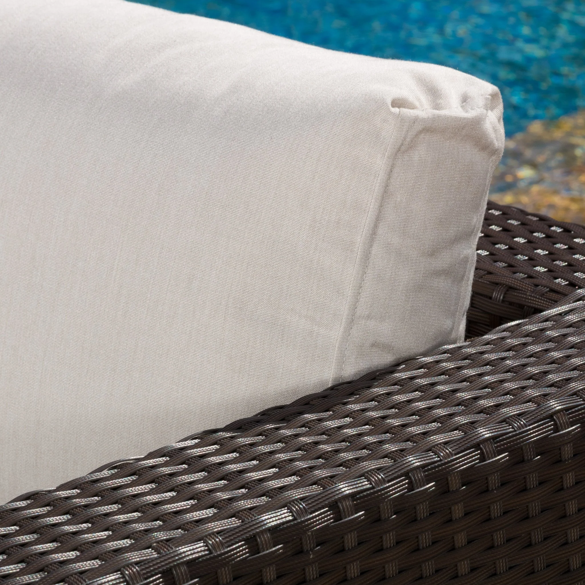 Francisco 5pc Outdoor Brown Wicker/Aluminum Seating Sectional Set w/ Cushions - furnishings