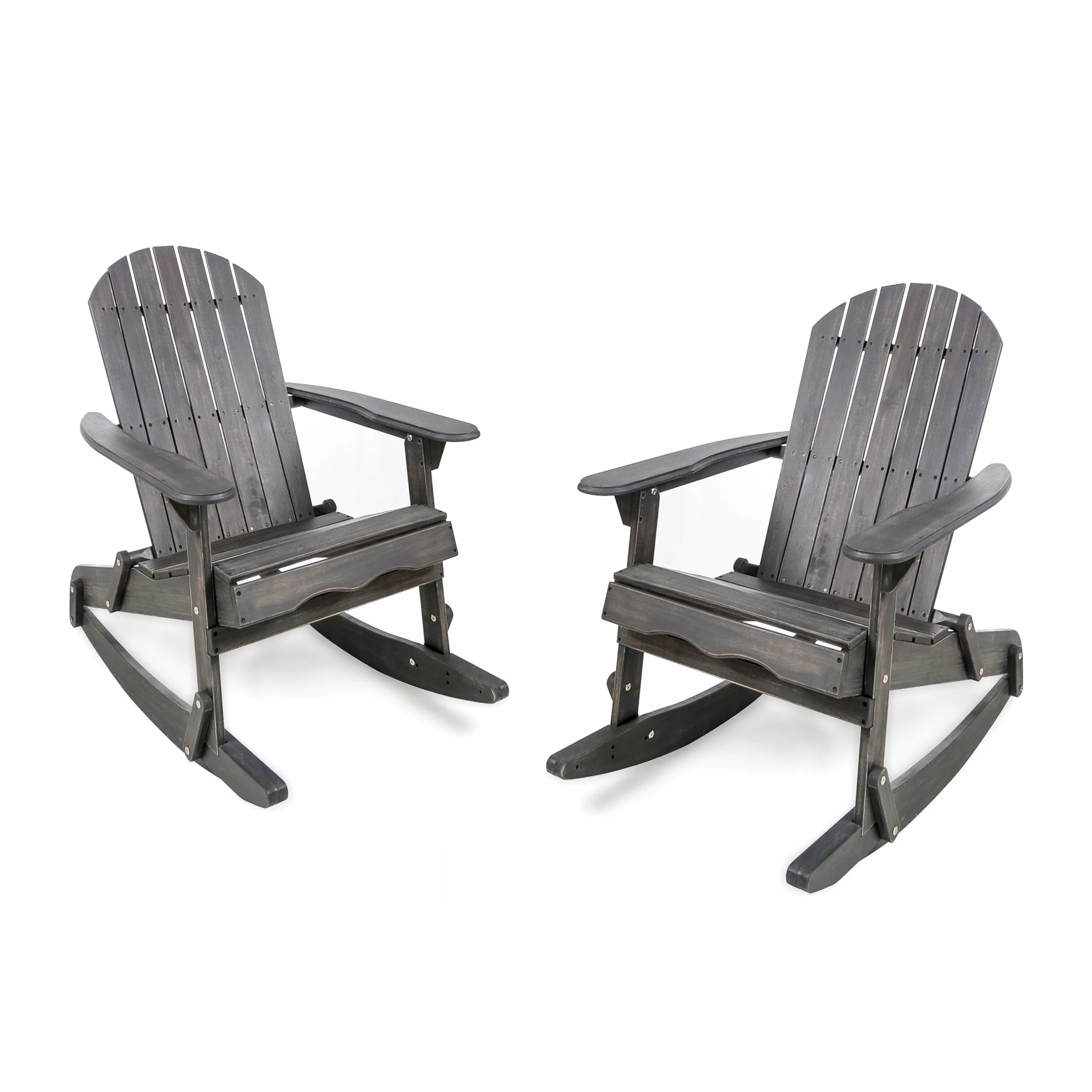 Vivian Outdoor Acacia Wood Adirondack Rocking Chair - furnishings