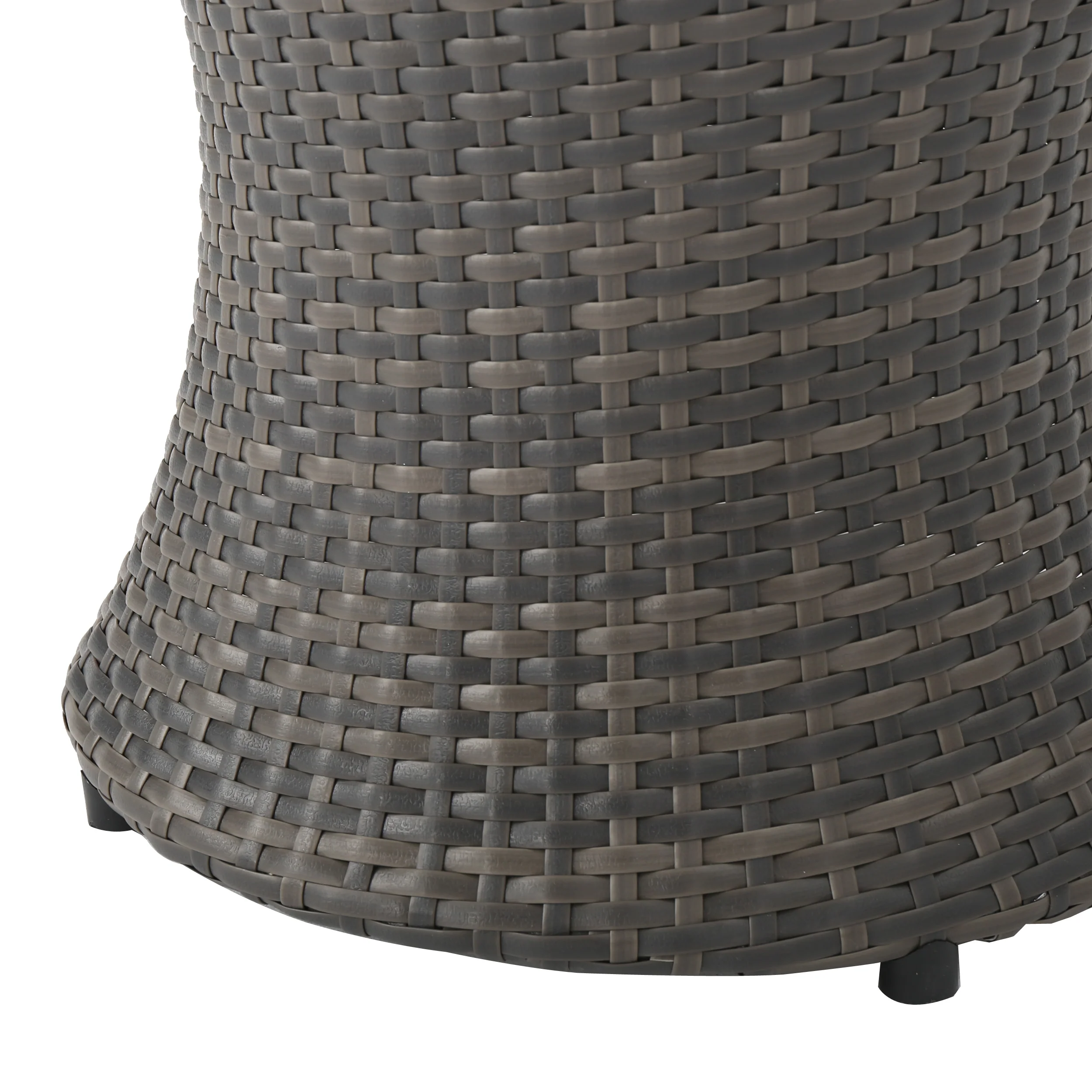 Lorenzo Outdoor Grey Wicker Side Table - furnishings