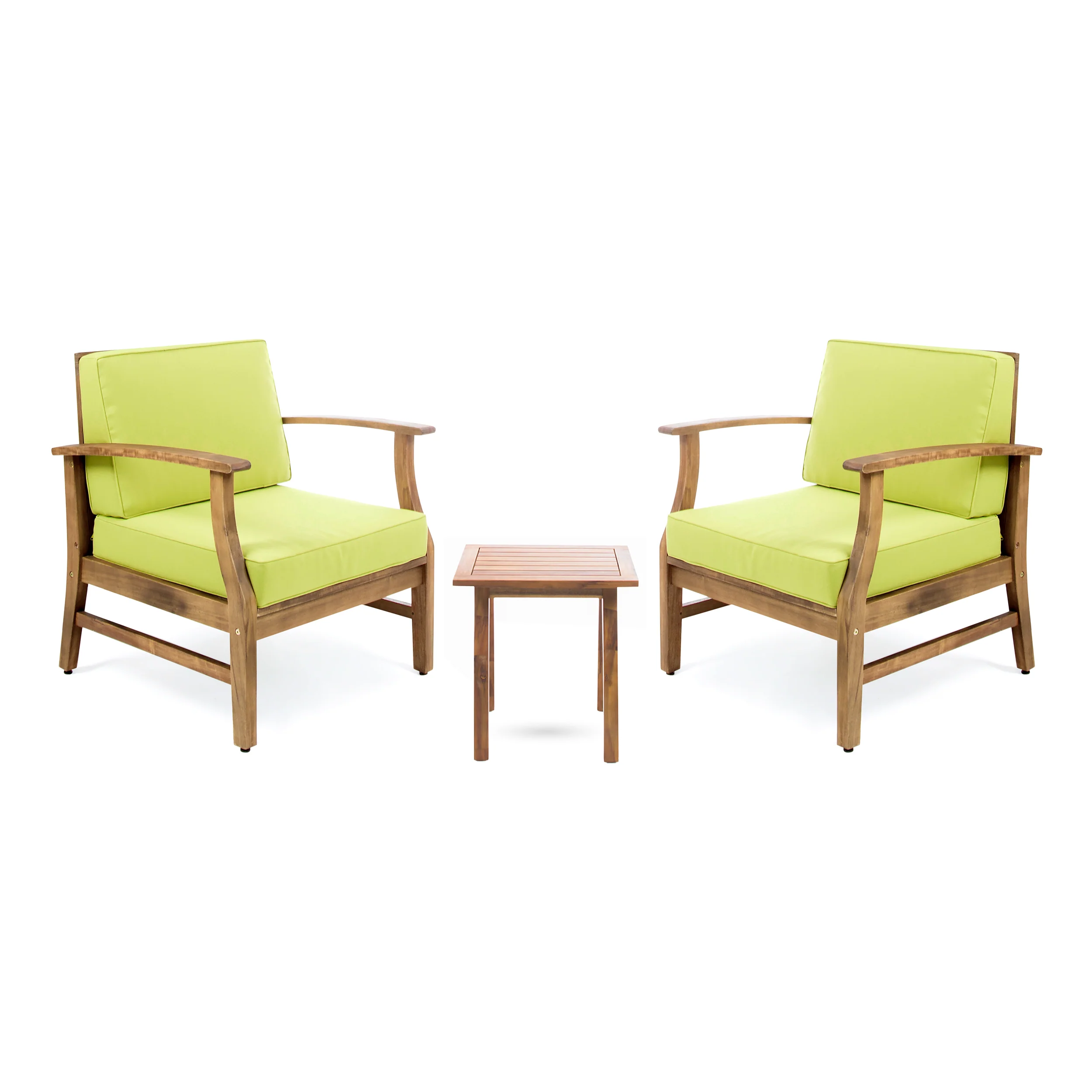 Pearl Outdoor 2 Seater Acacia Wood Chat Set with Cushions - furnishings