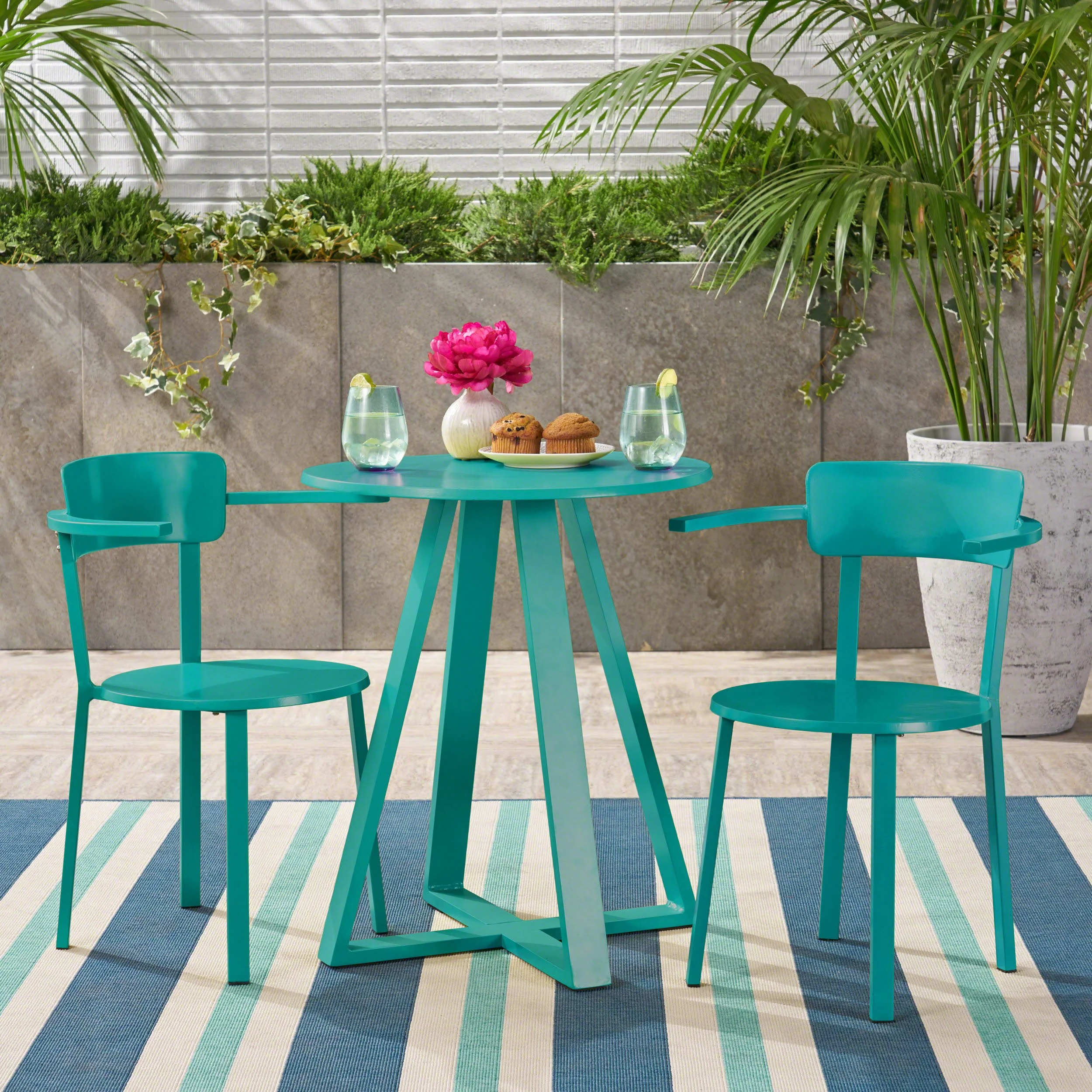 Kate Outdoor Iron Bistro Set - furnishings