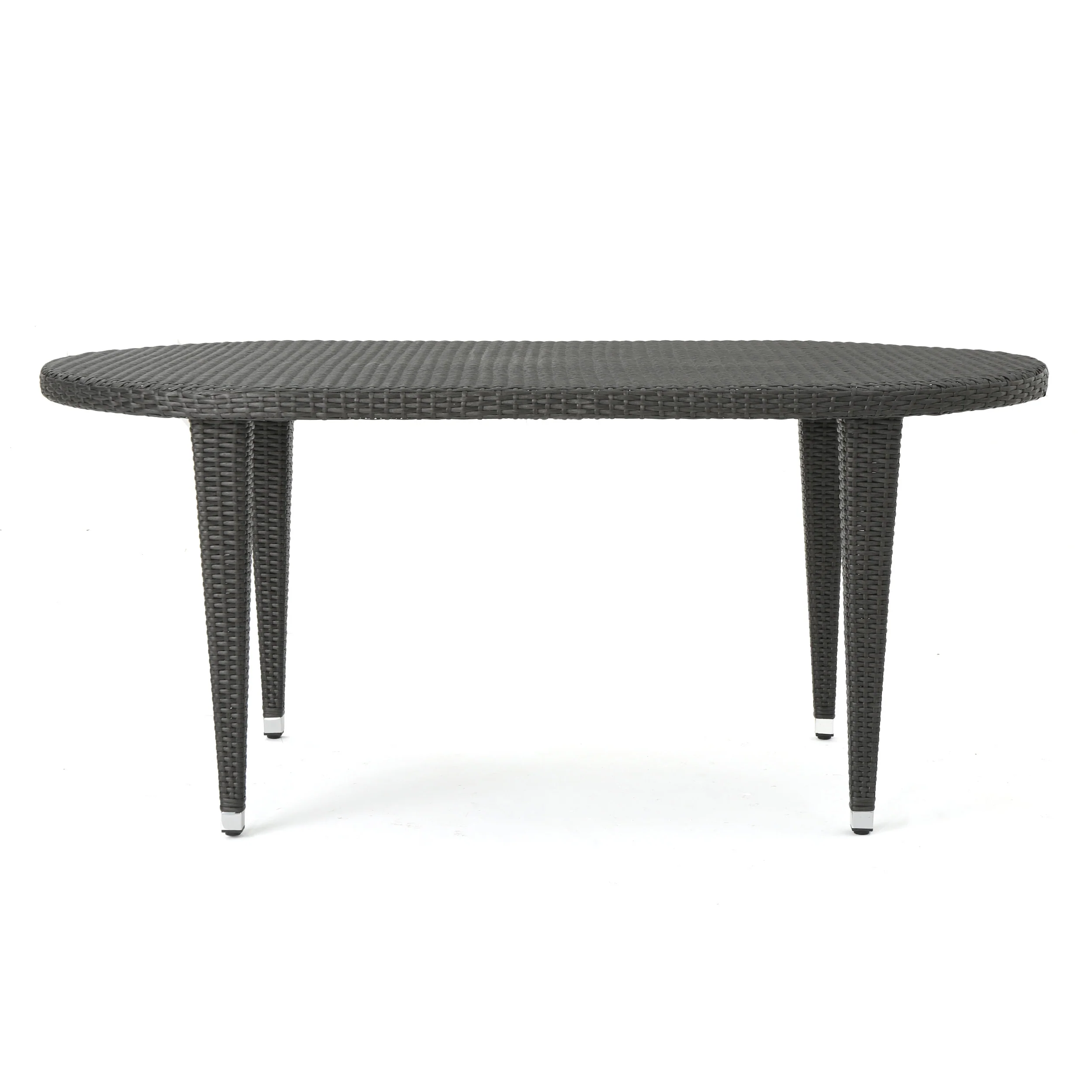 Domo Outdoor 69 Inch Wicker Oval Dining Table - furnishings