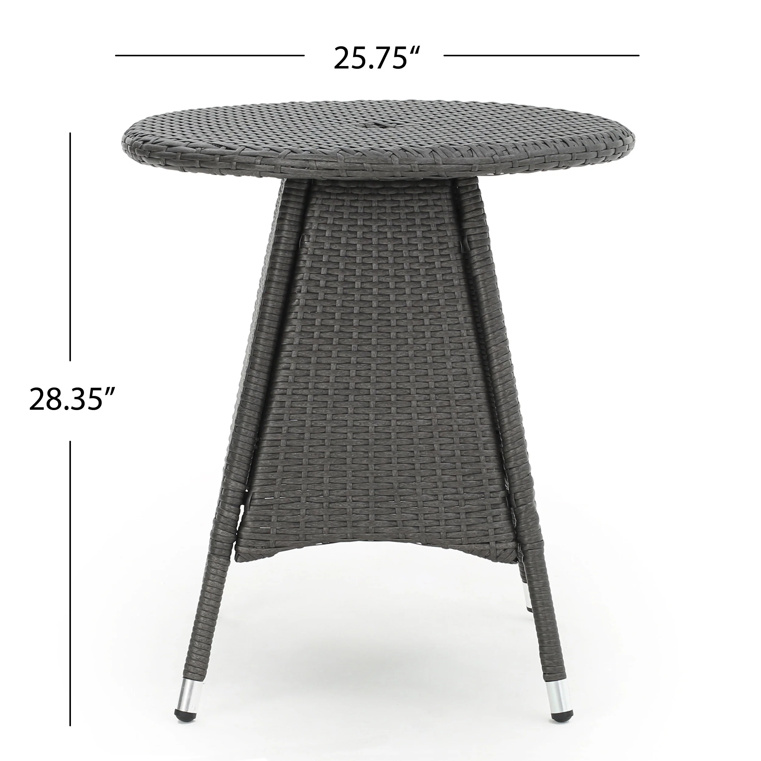 Hale Outdoor 3 Piece Wicker Bistro Set, Grey - furnishings