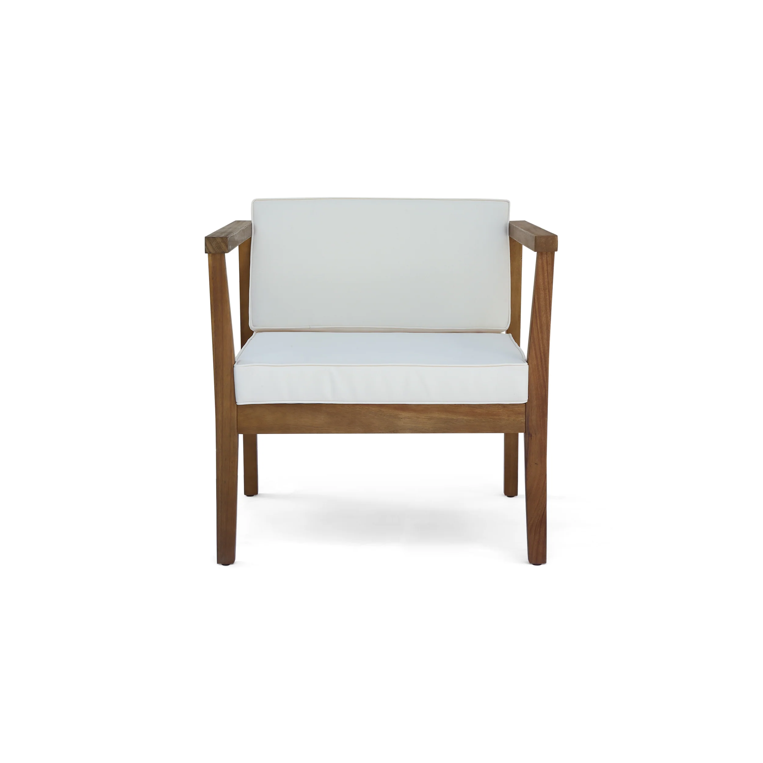 Thomson Outdoor Acacia Wood Club Chairs with Water-Resistant Cushions (Set of 4) - furnishings
