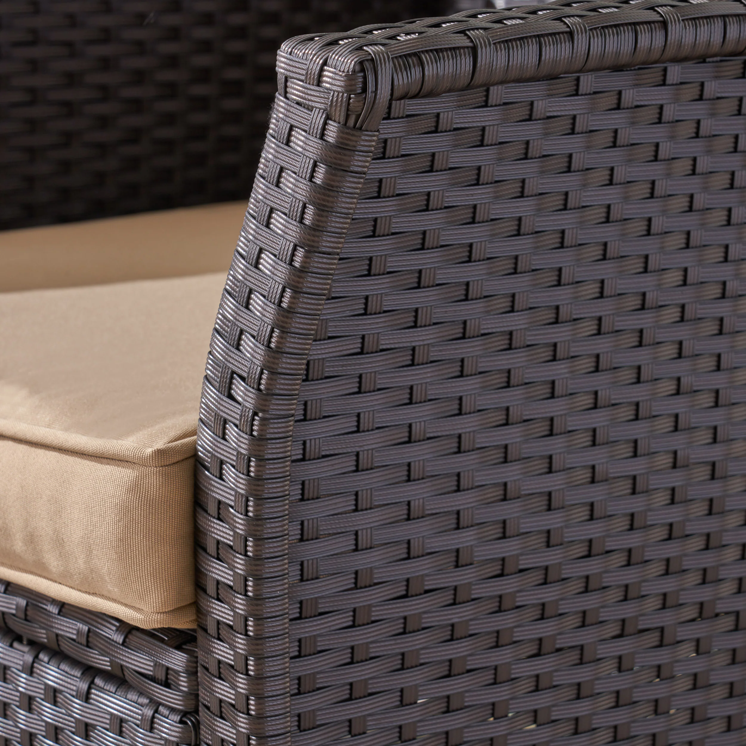 Laiah Outdoor 4 Seater Wicker Chat Set with Iron Fire Pit - furnishings