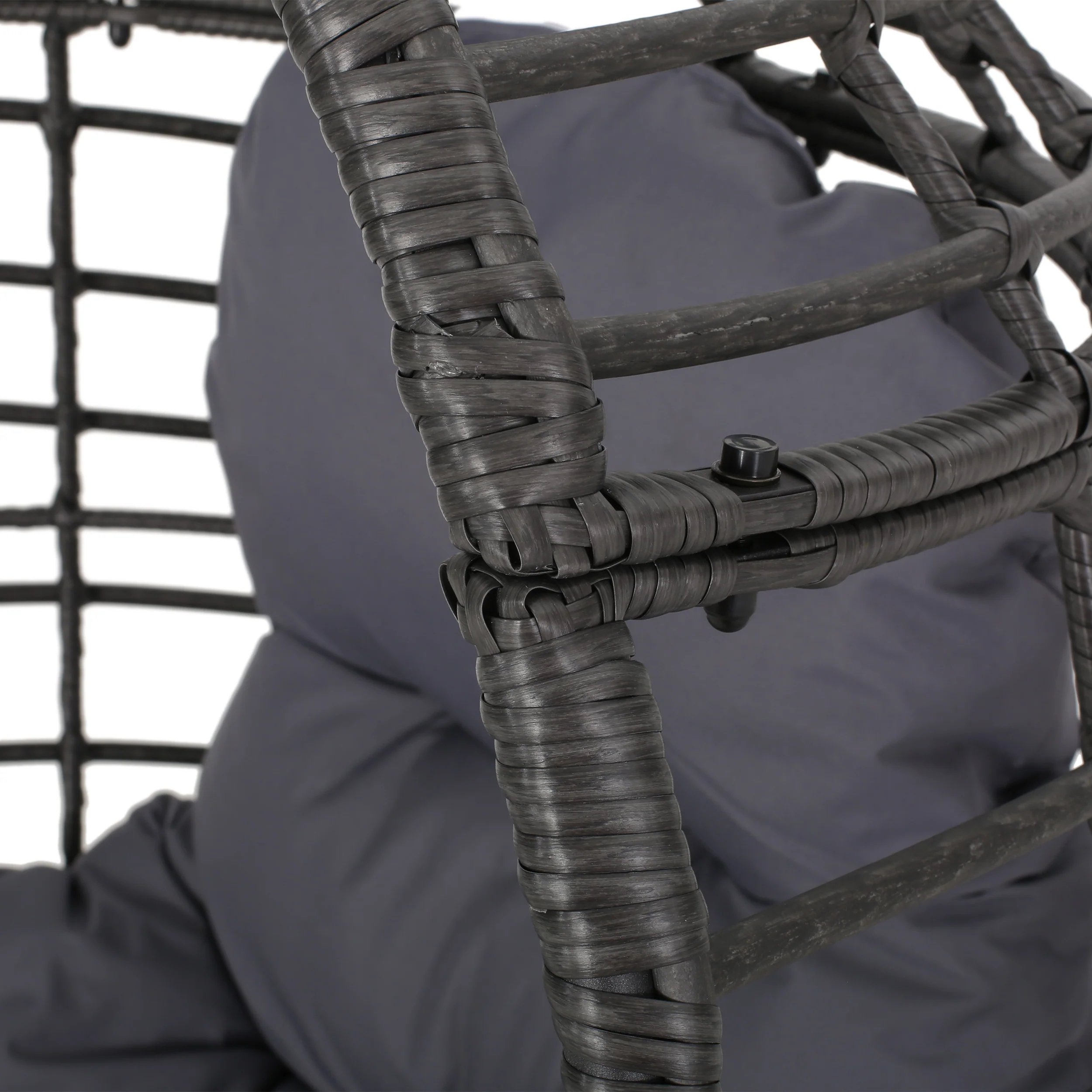 Maylee Outdoor Gray Wicker Freestanding Teardrop / Egg Chair - furnishings