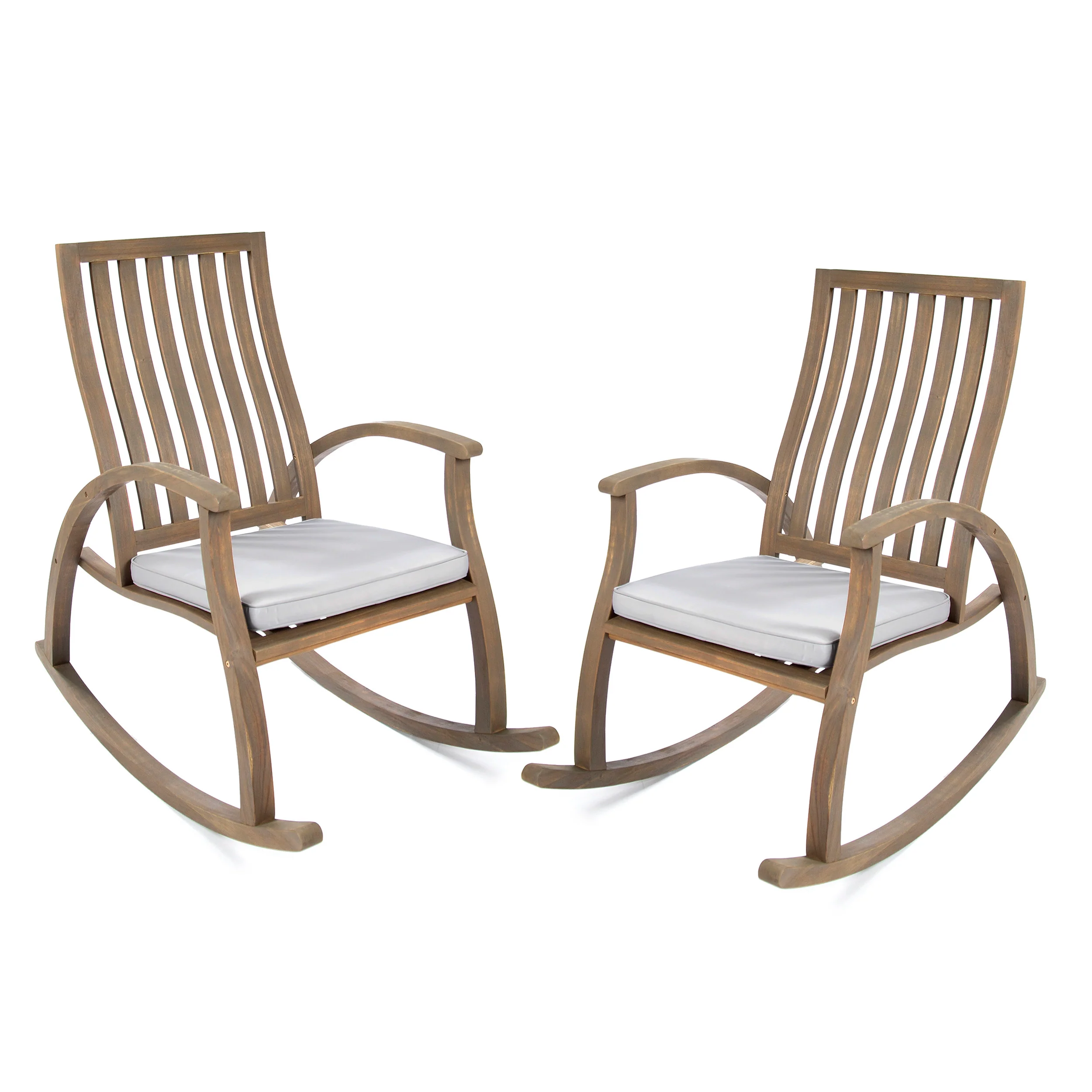 Cattan Outdoor Acacia Wood Rocking Chair with Water Resistant Cushions - Set of 2 - furnishings