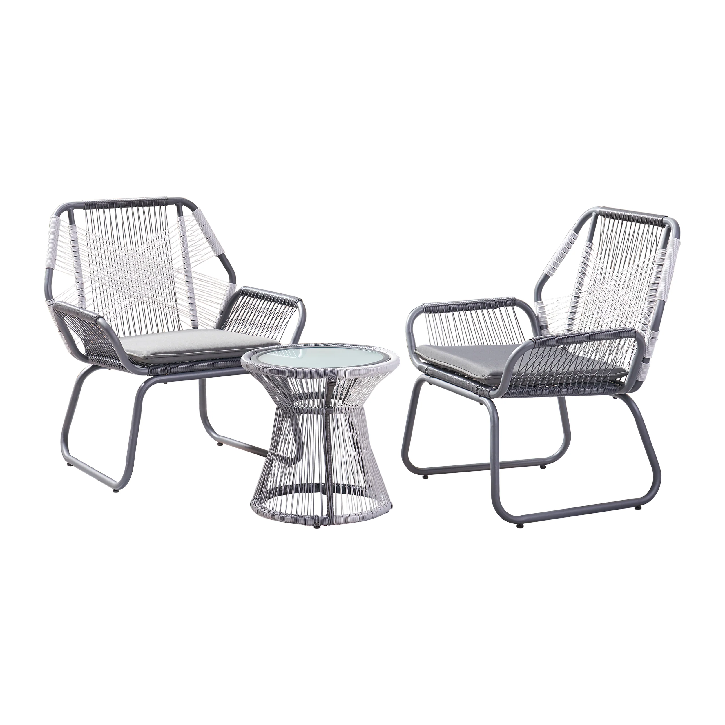 Aiden Outdoor 3 Piece Faux Rattan Chat Set - furnishings