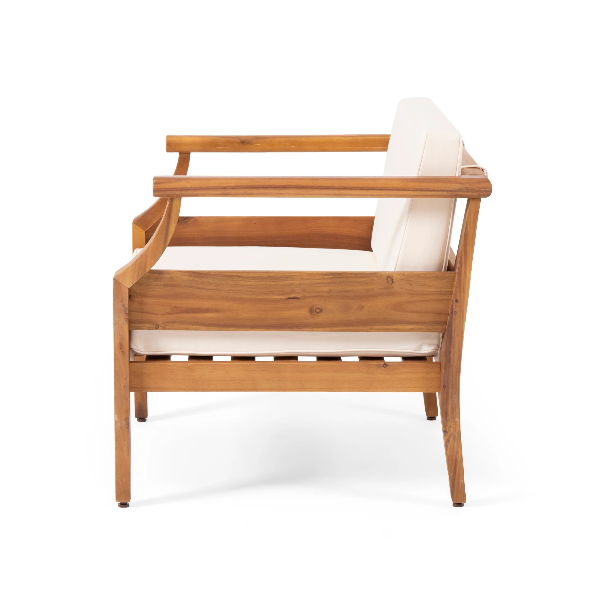 Bianca Outdoor Acacia Wood Club Chairs with Cushions - furnishings