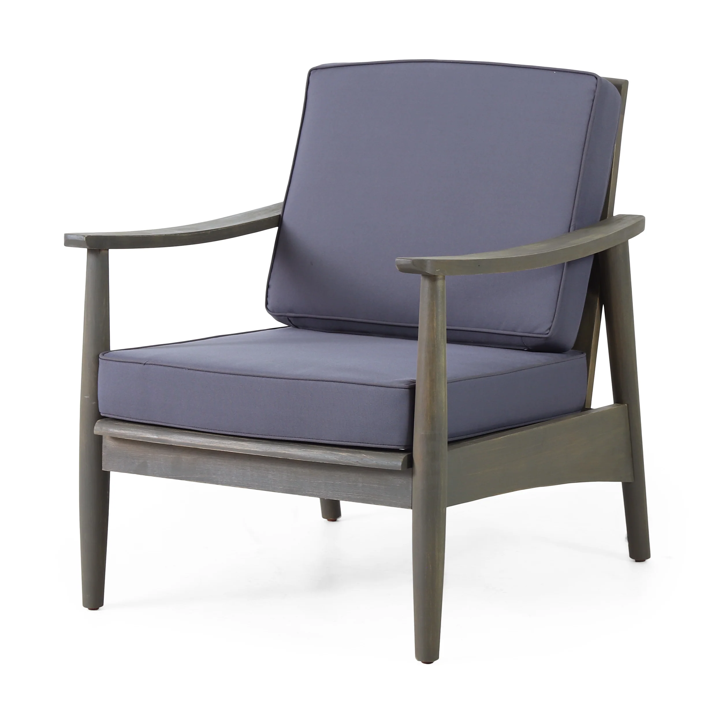 Emmry Outdoor Acacia Wood Club Chair, Set of 2 - furnishings