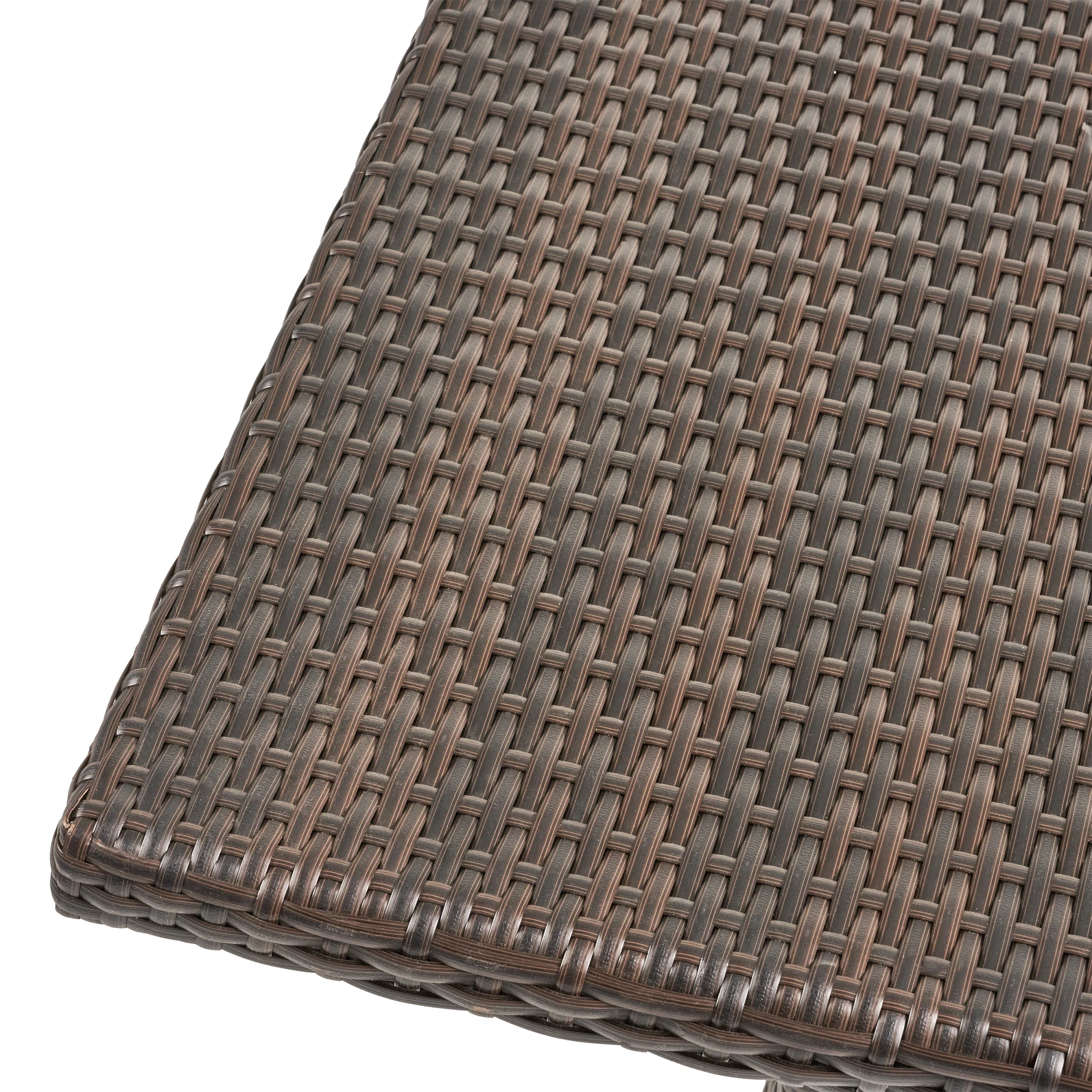 Kanasca Outdoor Multi Brown Polyethylene Square Dining Table - furnishings
