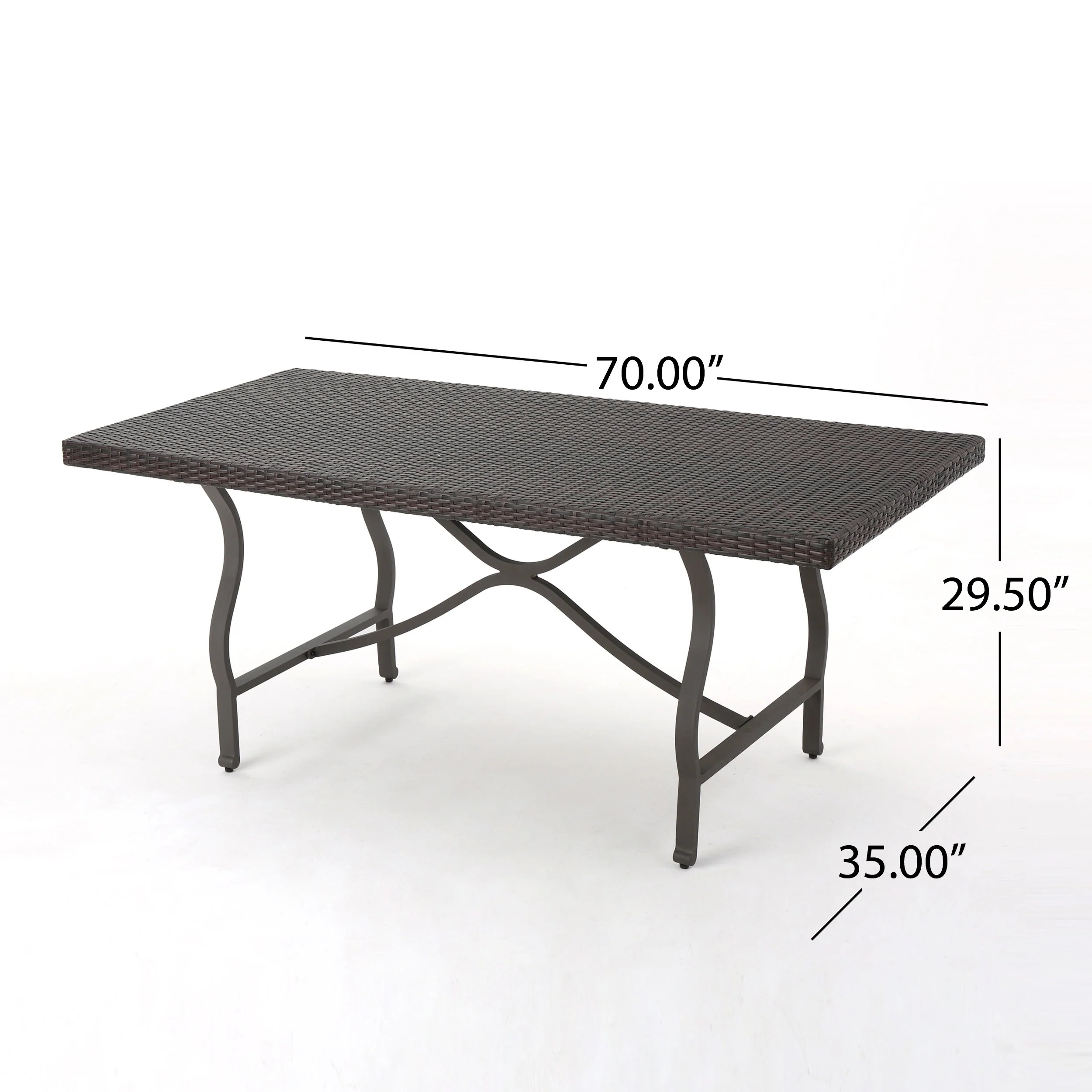 Carolina Outdoor Multibrown Wicker Dining Table - furnishings