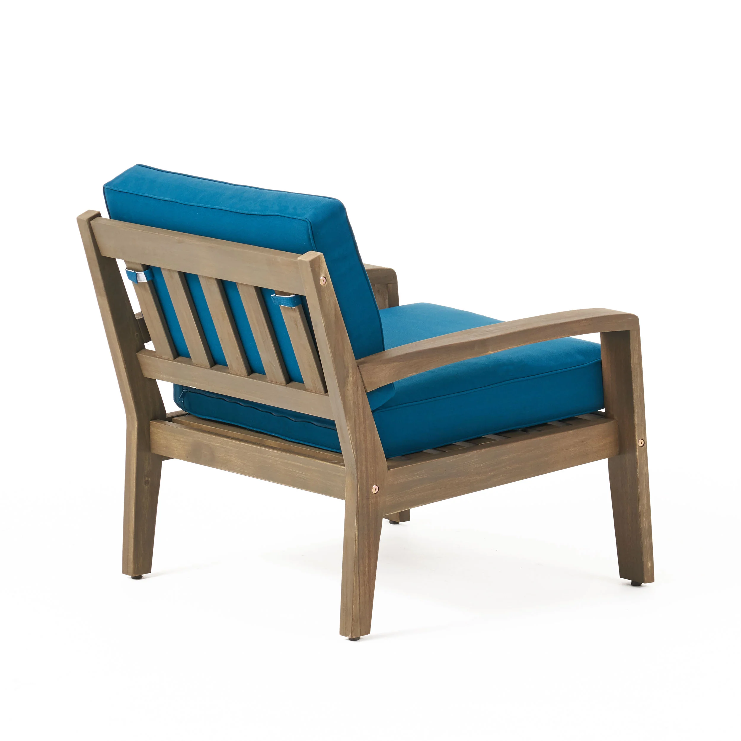 Parma Outdoor Acacia Wood Club Chairs with Cushions (Set of 4) - furnishings