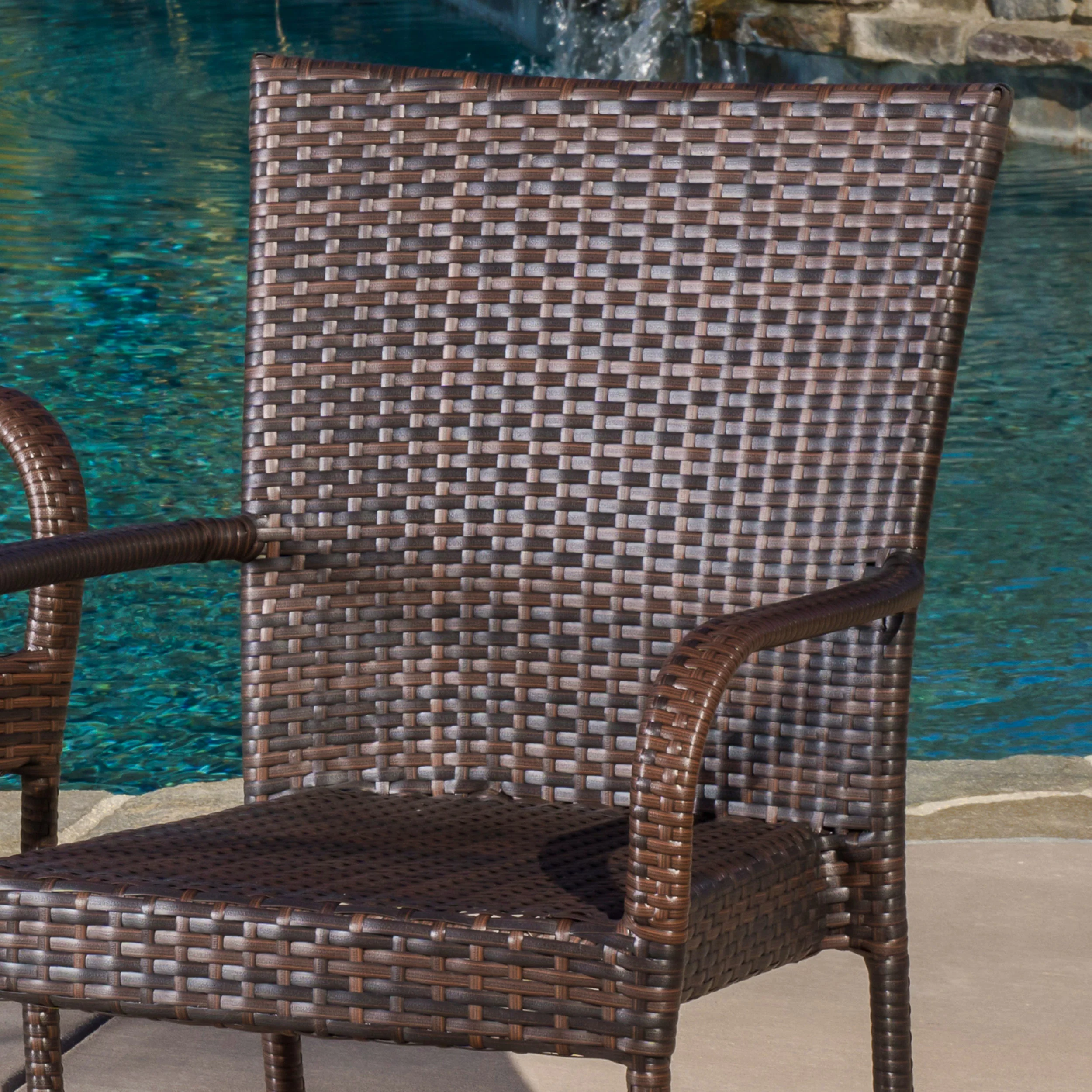 Ferndale Outdoor Contemporary Wicker Stacking Chairs - furnishings