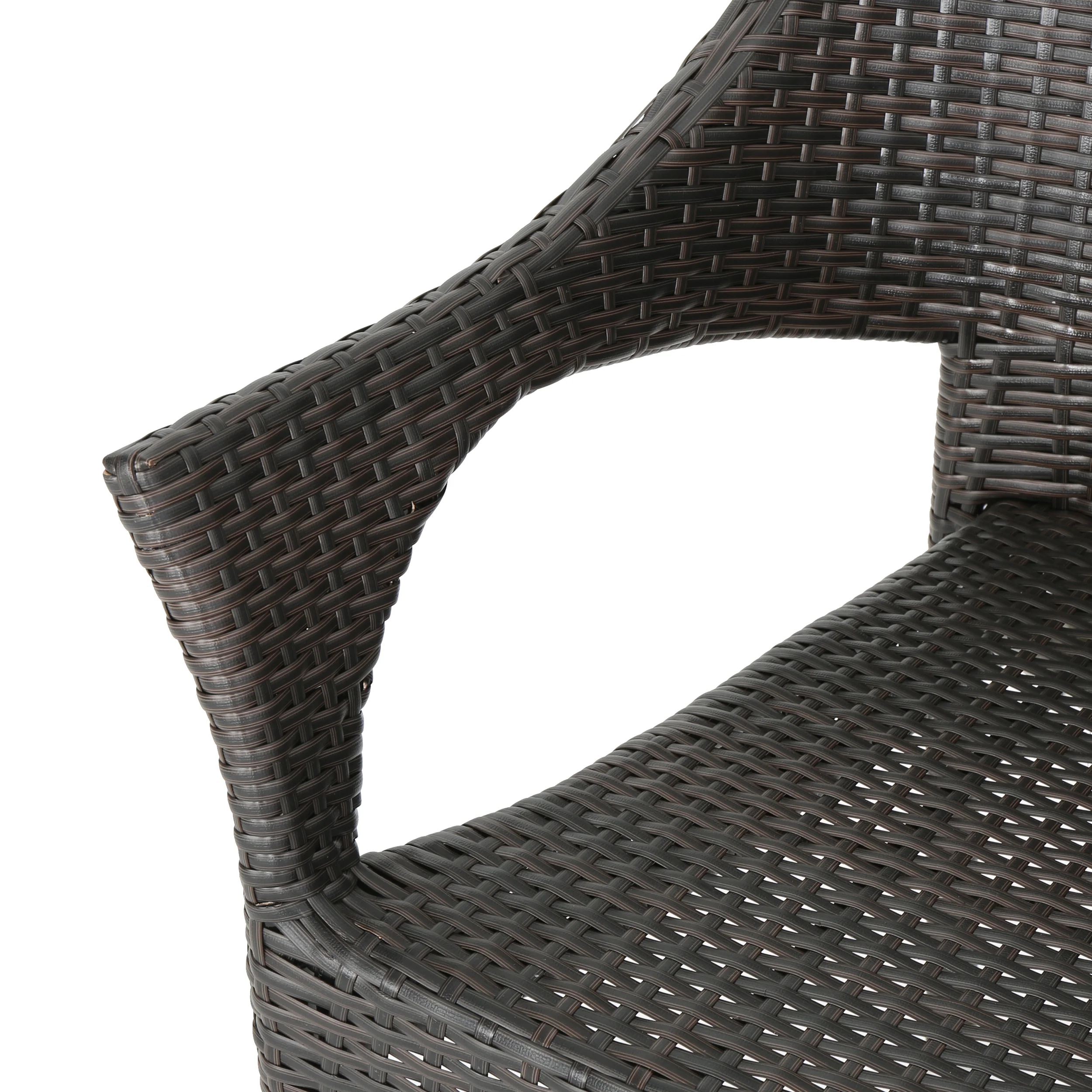 Penbrook Outdoor 3 Piece Multi-brown Wicker Chat Set - furnishings
