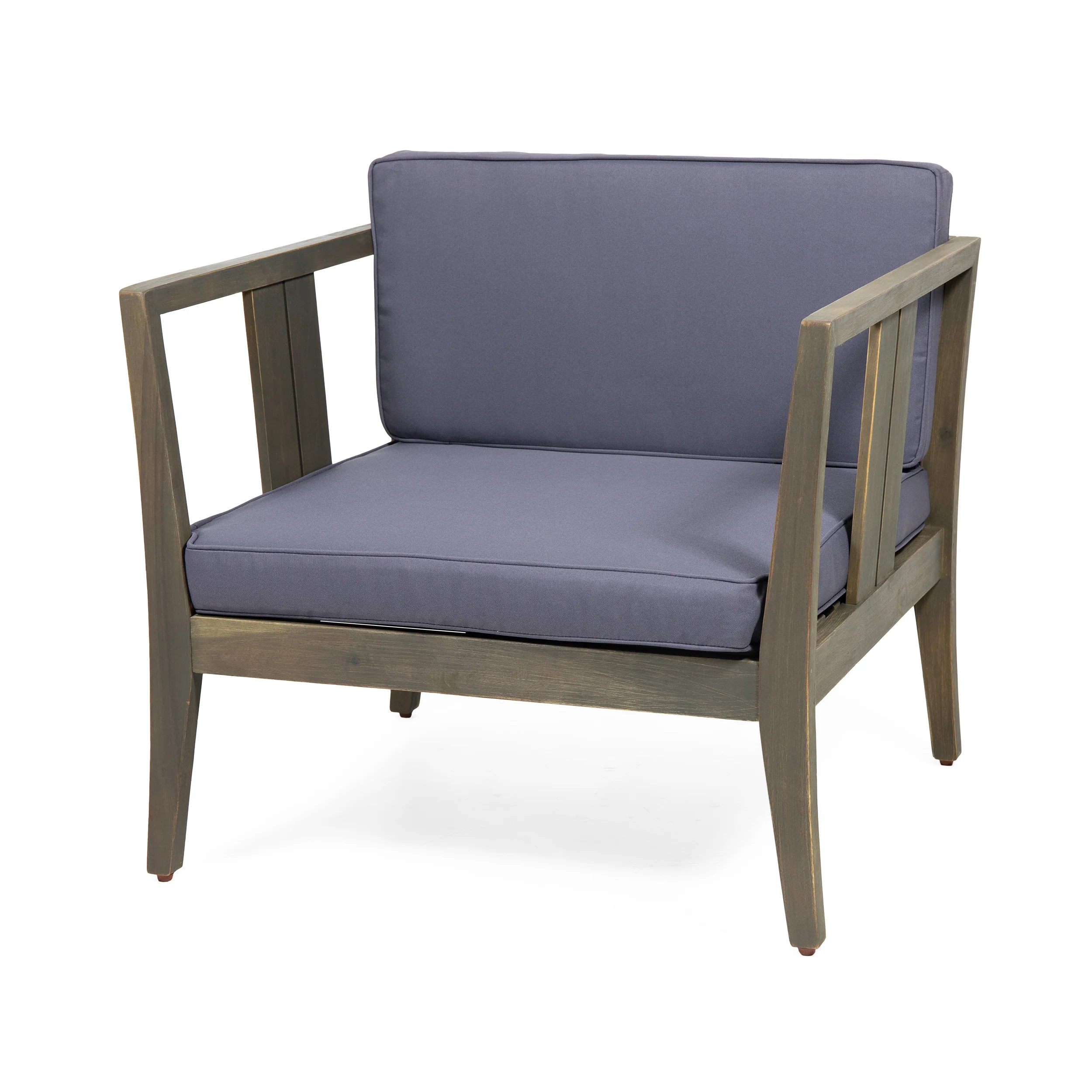 Saman Outdoor 4 Seater Acacia Wood Chat Set - furnishings