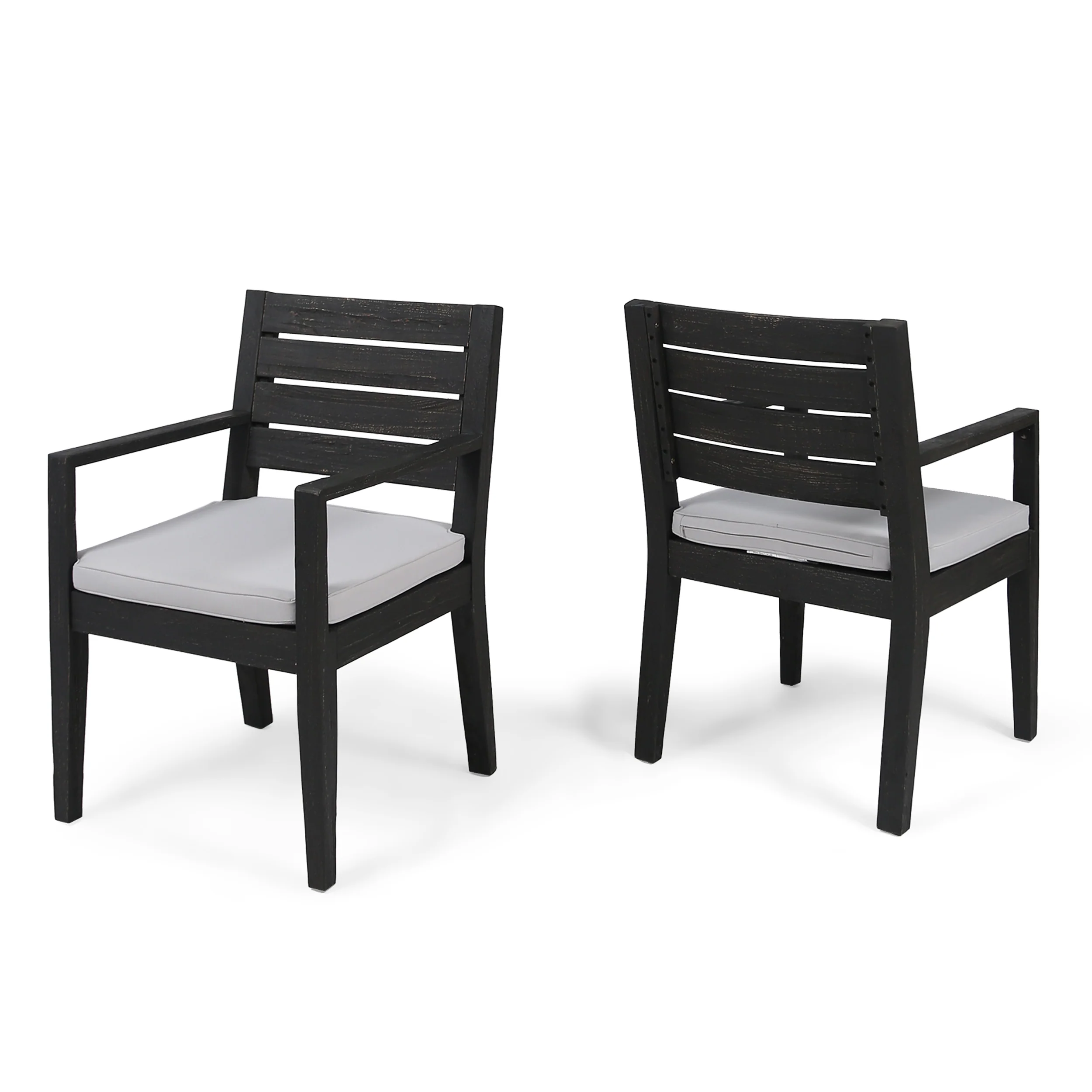 Eric Outdoor Acacia Wood Dining Chairs - furnishings