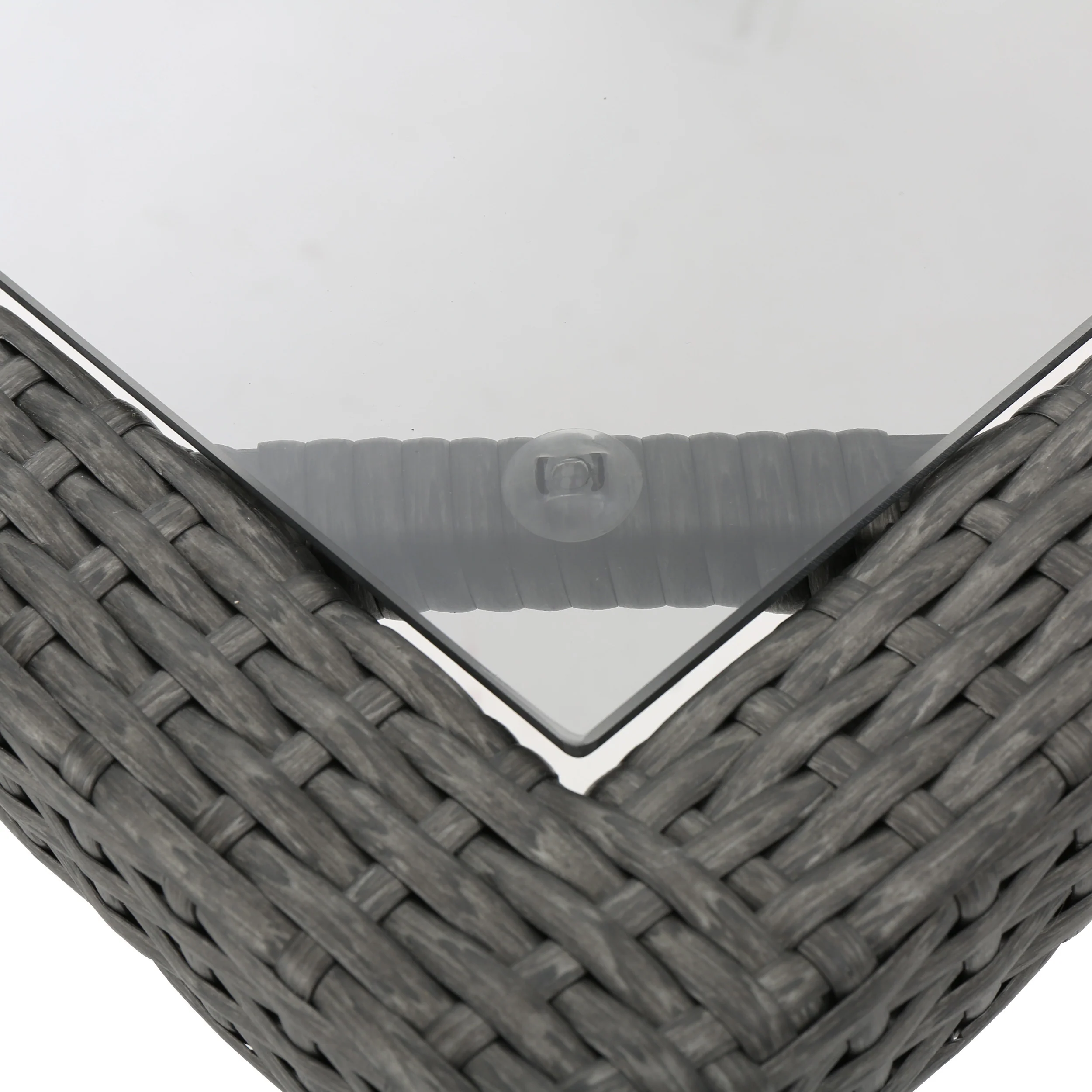 San Tropez Outdoor Wicker Dining Table with Glass Top - furnishings