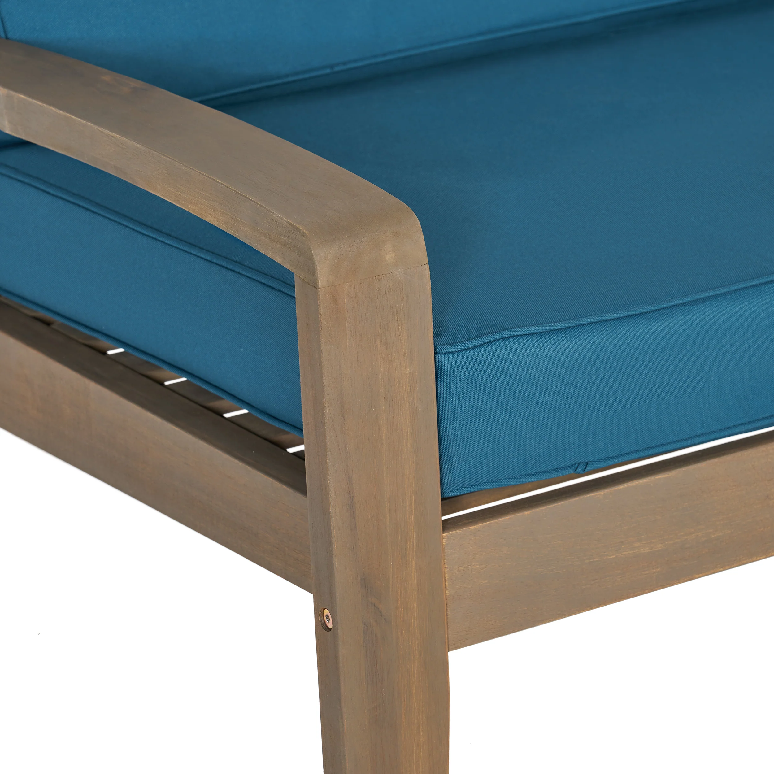 Parma Outdoor Acacia Wood Club Chairs with Cushions - furnishings