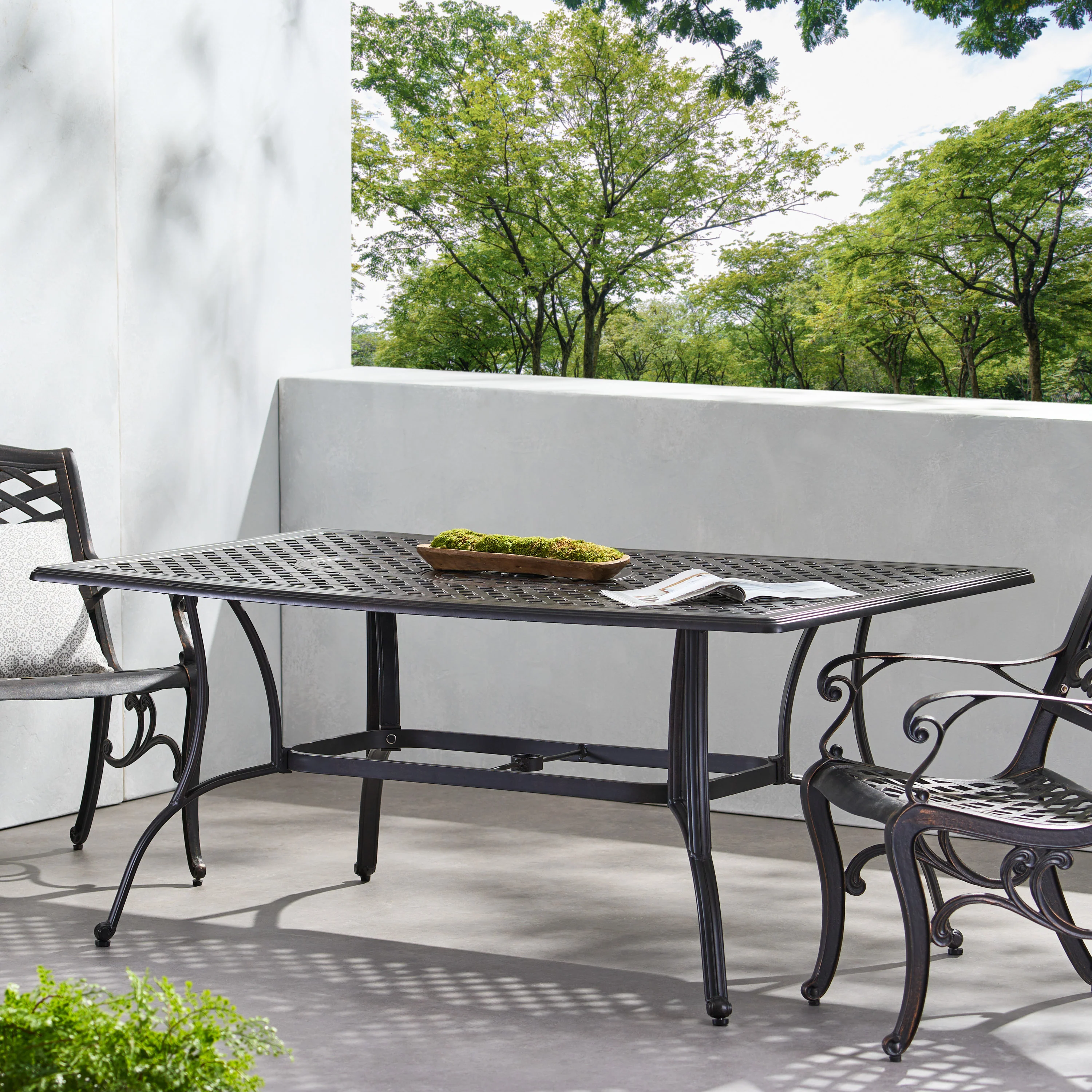 Fonzo Outdoor Bronze Cast Aluminum Rectangular Dining Table (ONLY) - furnishings