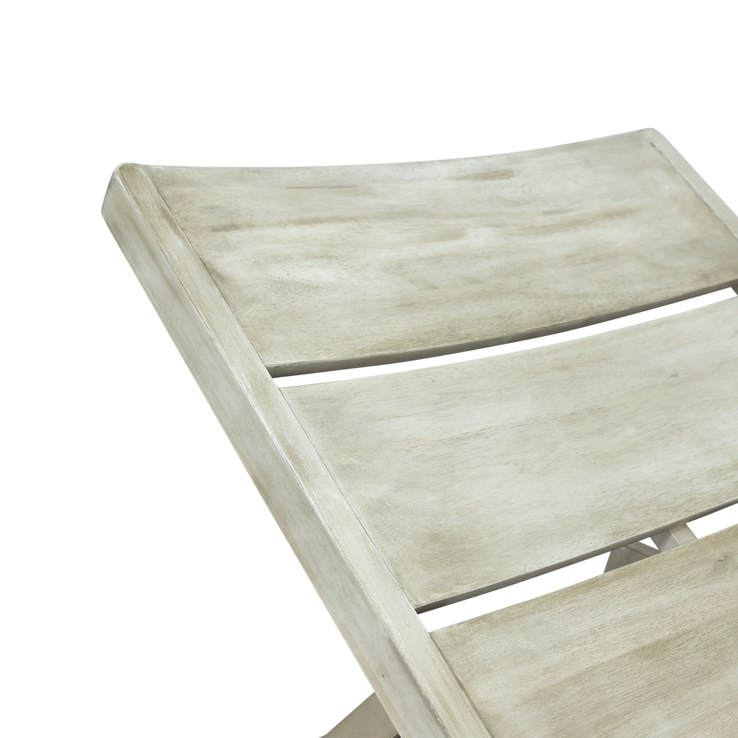 Lillian Outdoor Wood and Iron Chaise Lounge - furnishings