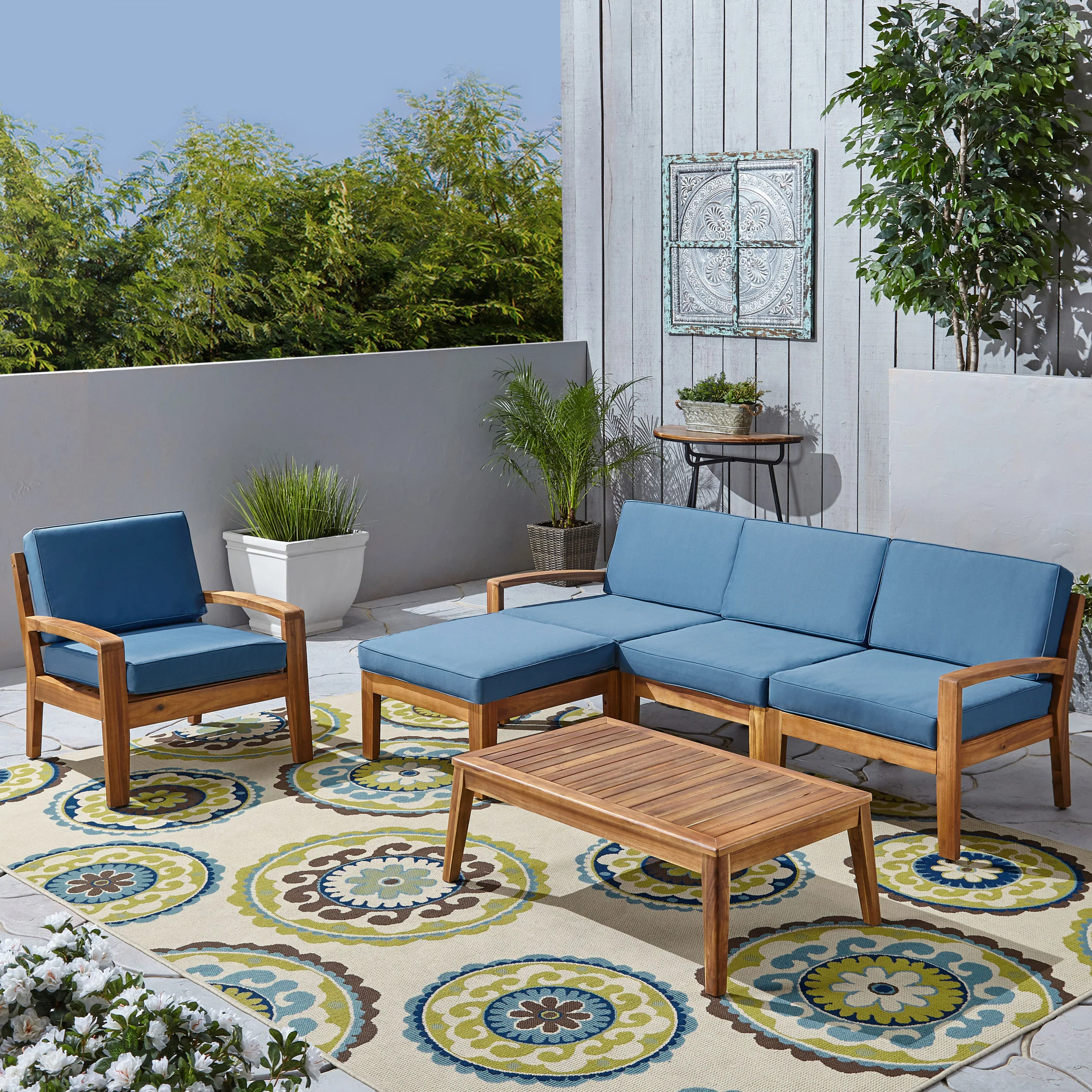 Parma 4-Seater Sectional Sofa Set For Patio with Club Chair - furnishings