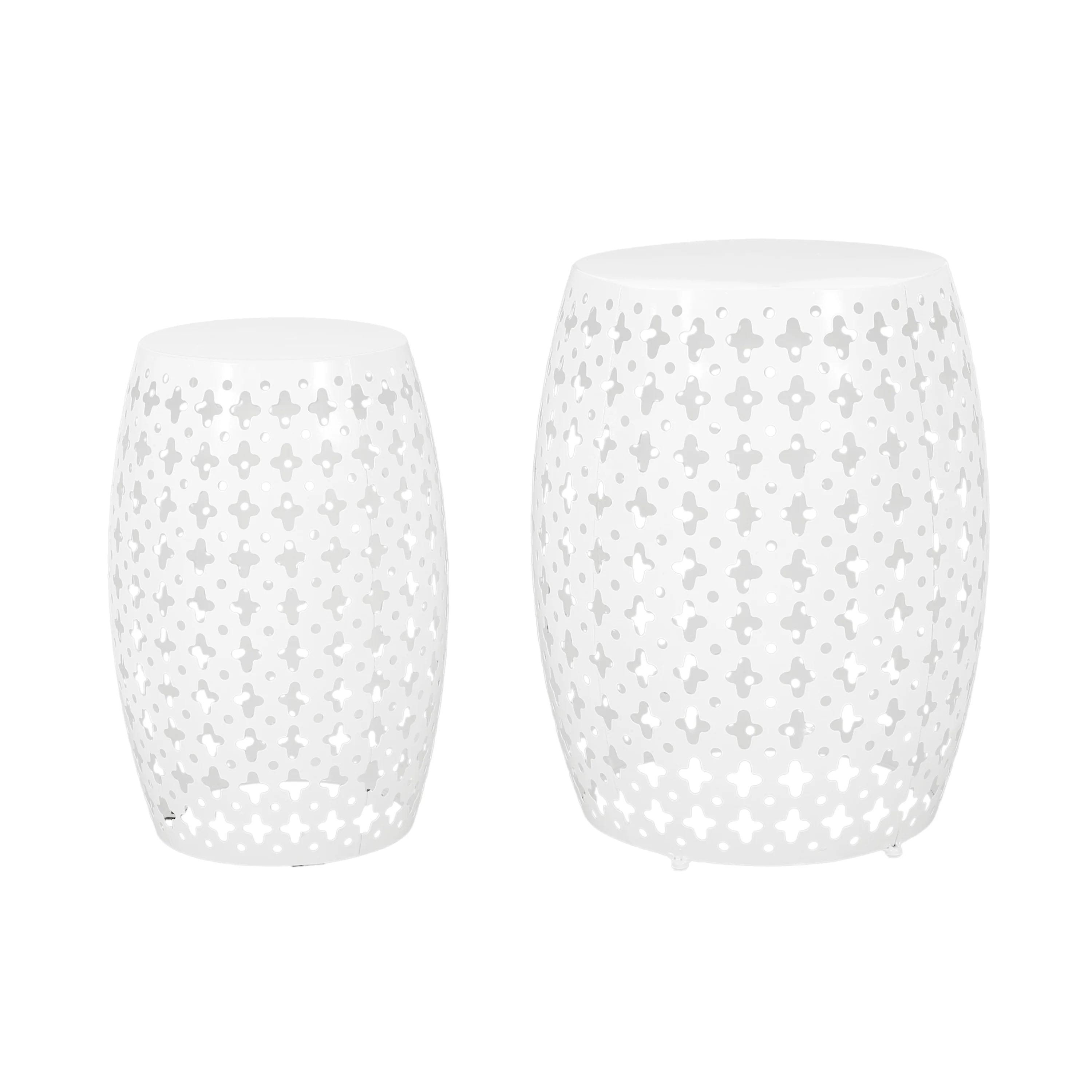 Wichita Outdoor Metal Side Tables, Set of 2 - furnishings