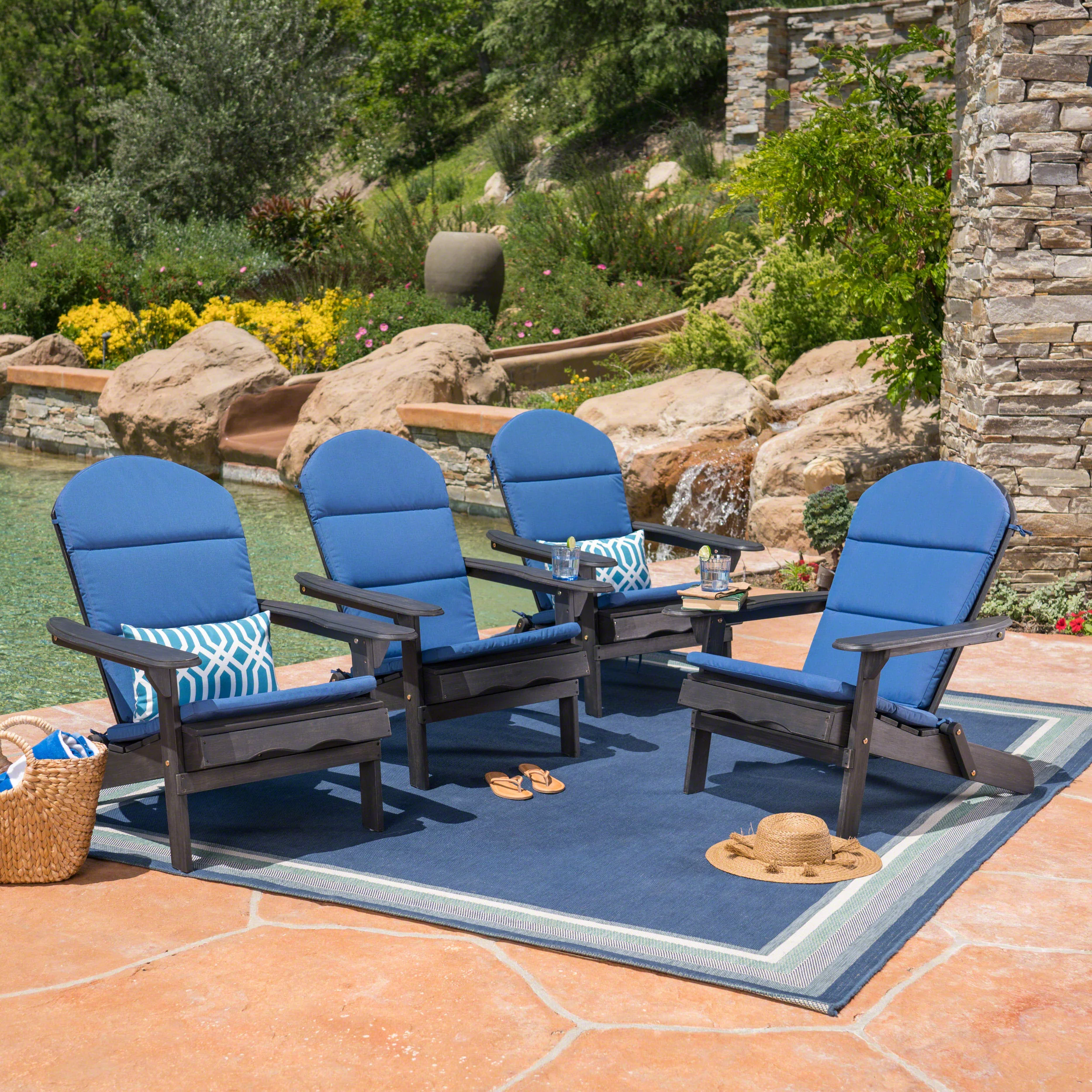 Terry Outdoor Water-Resistant Adirondack Chair Cushions - furnishings