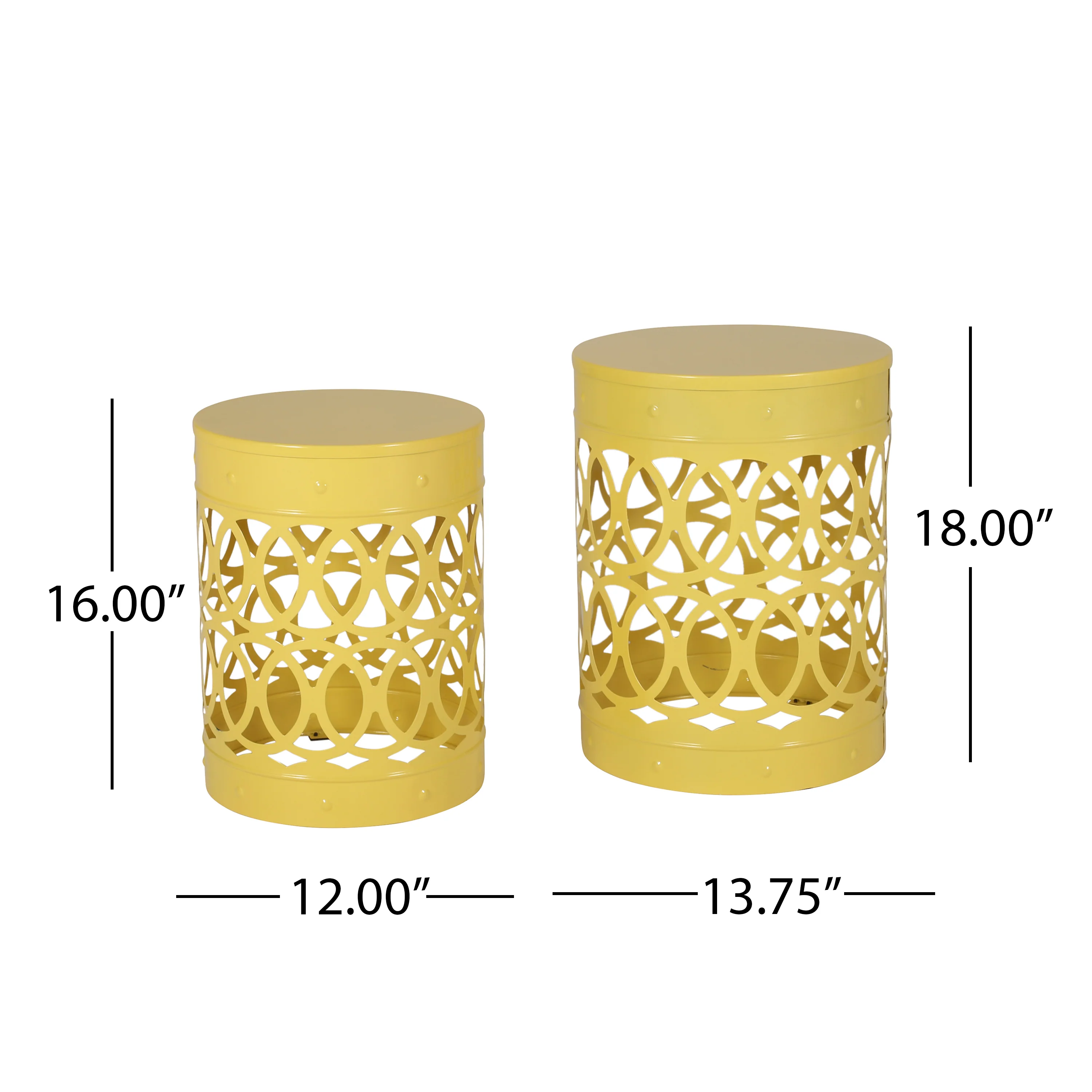 Pellerin Outdoor Metal Side Tables, Set of 2 - furnishings