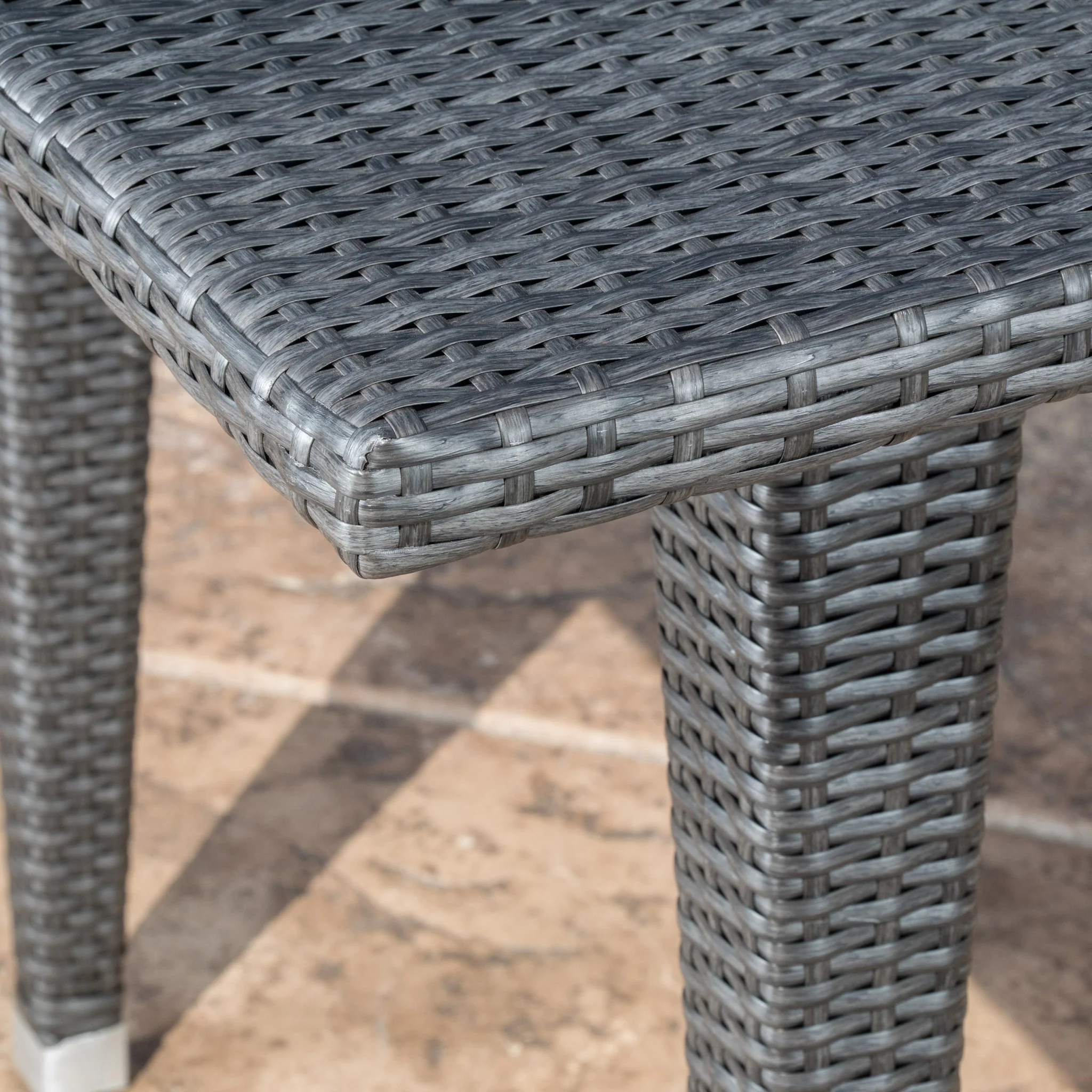 Aina Grey Wicker Outdoor Patio Table - furnishings