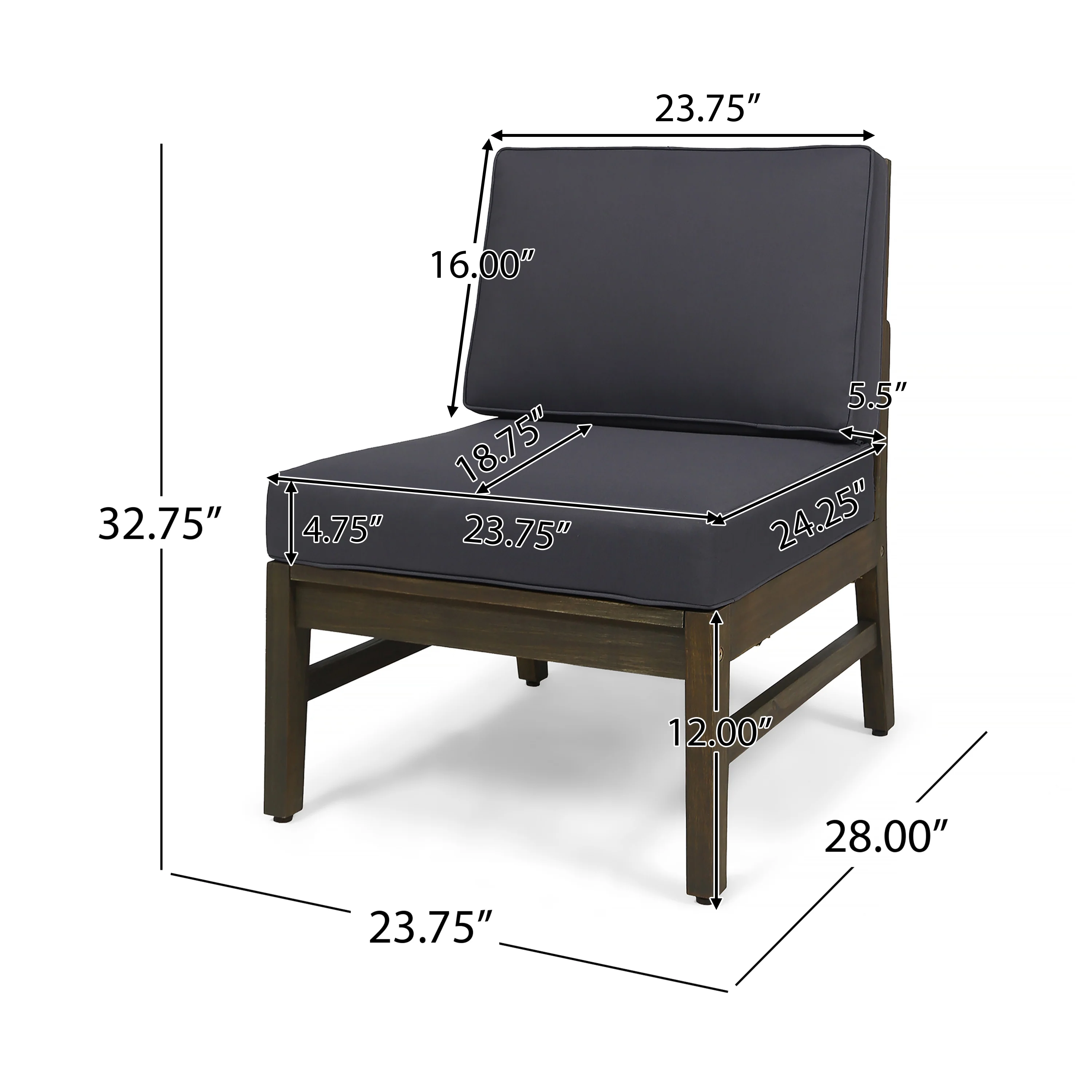 Capri Outdoor 5 Piece Acacia Wood Sectional Sofa Set - furnishings