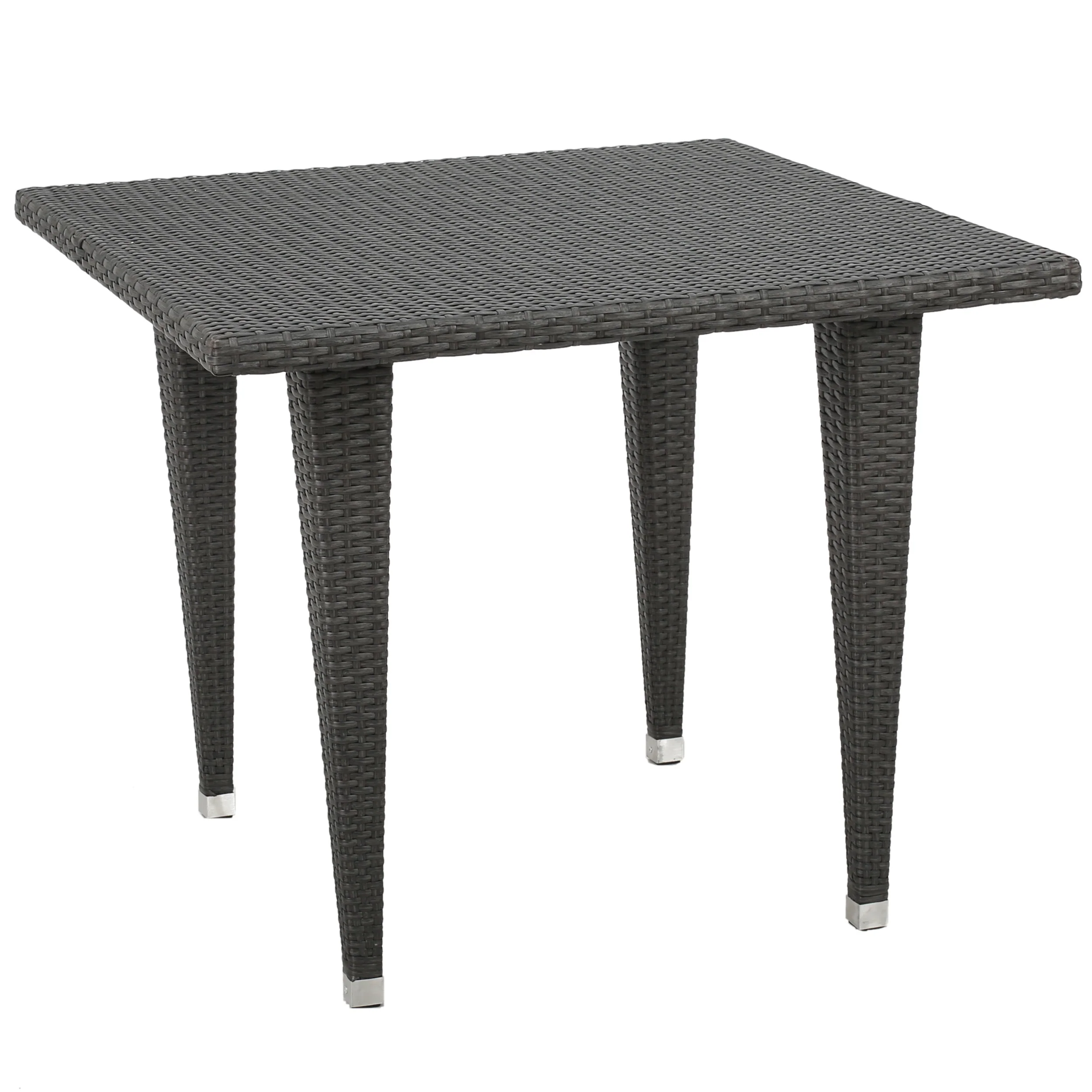 Alrol Contemporary Outdoor Patio Grey Polyethylene Square Table - furnishings