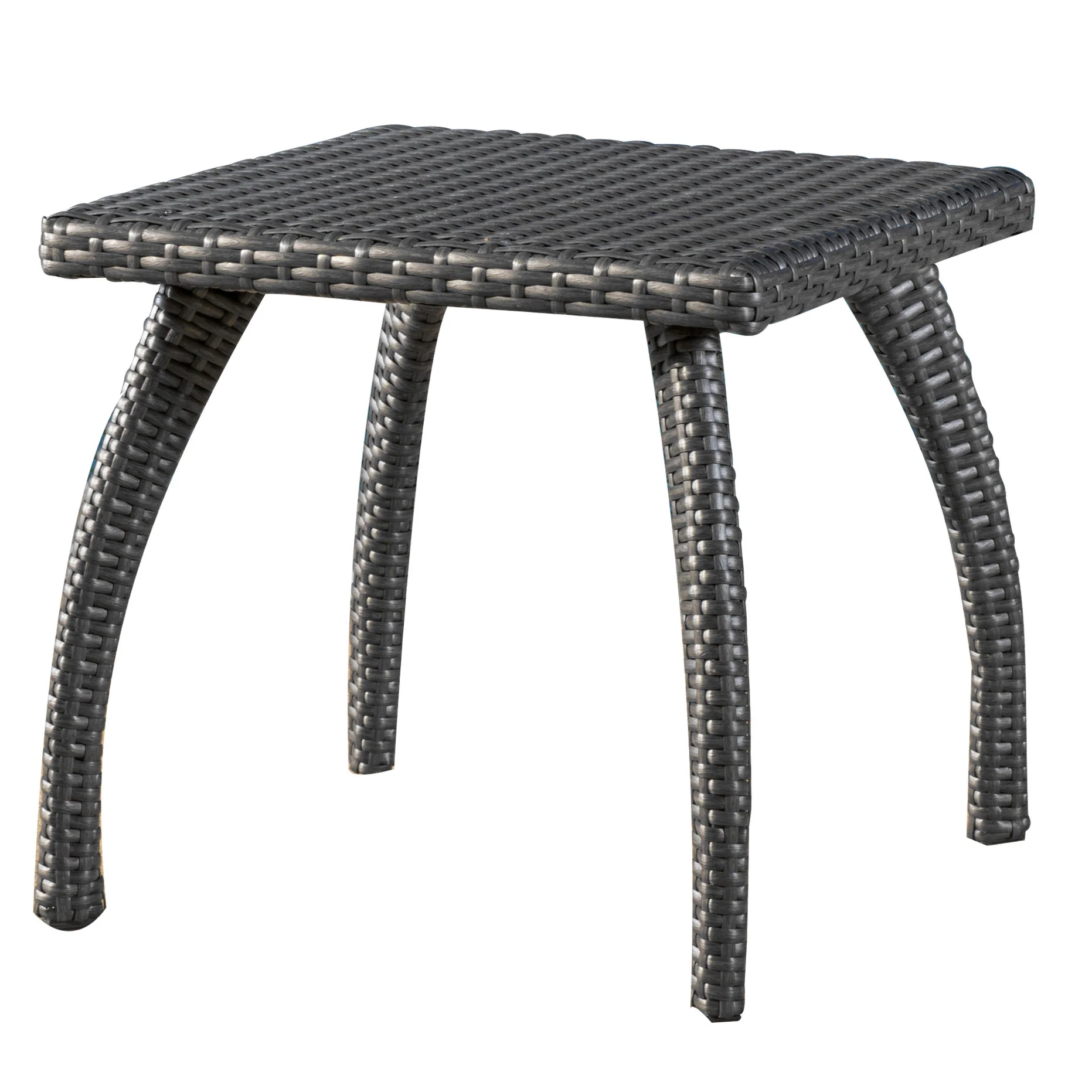 Woodridge Outdoor Grey Wicker Side Table - furnishings