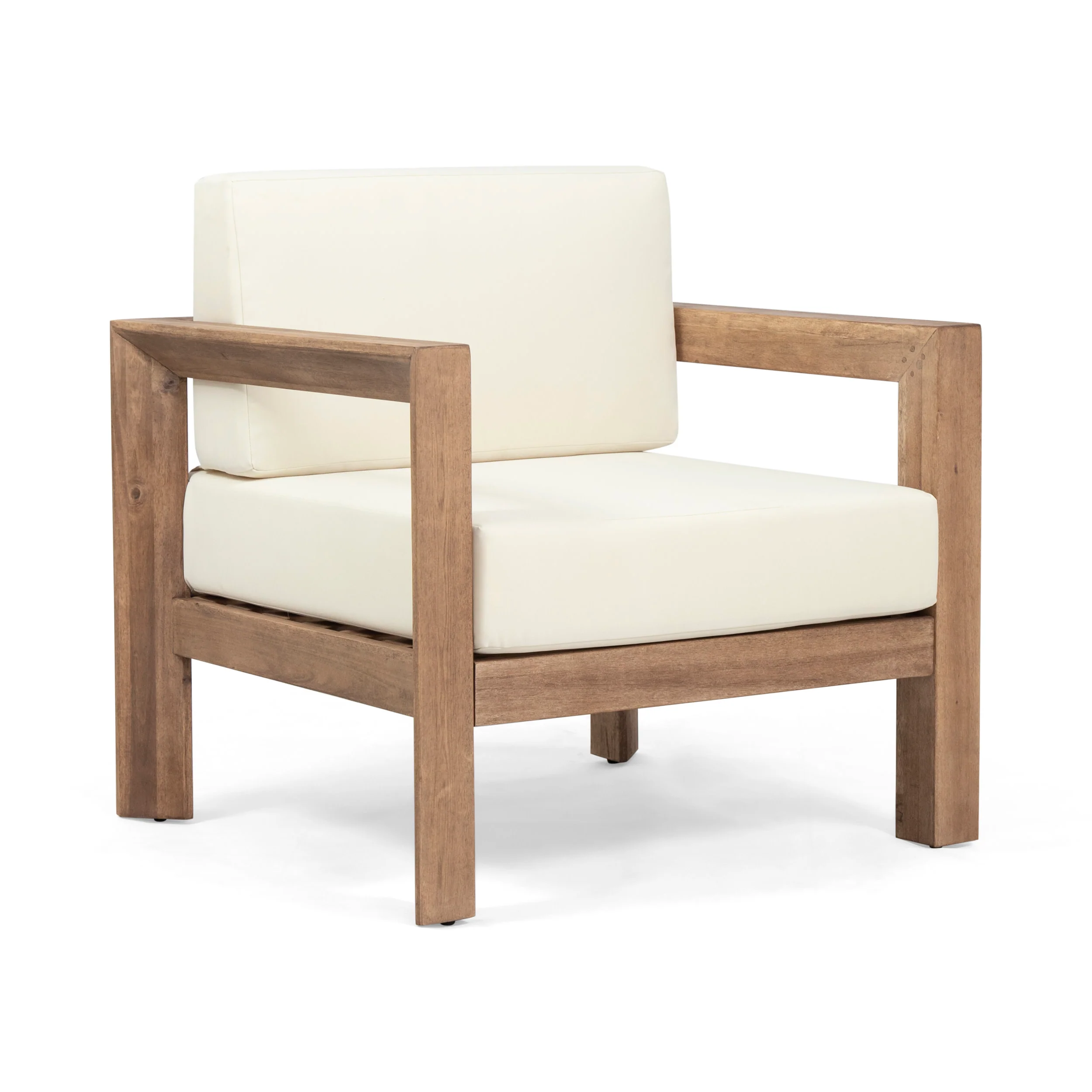 Lucia Outdoor Acacia Wood Club Chair - furnishings
