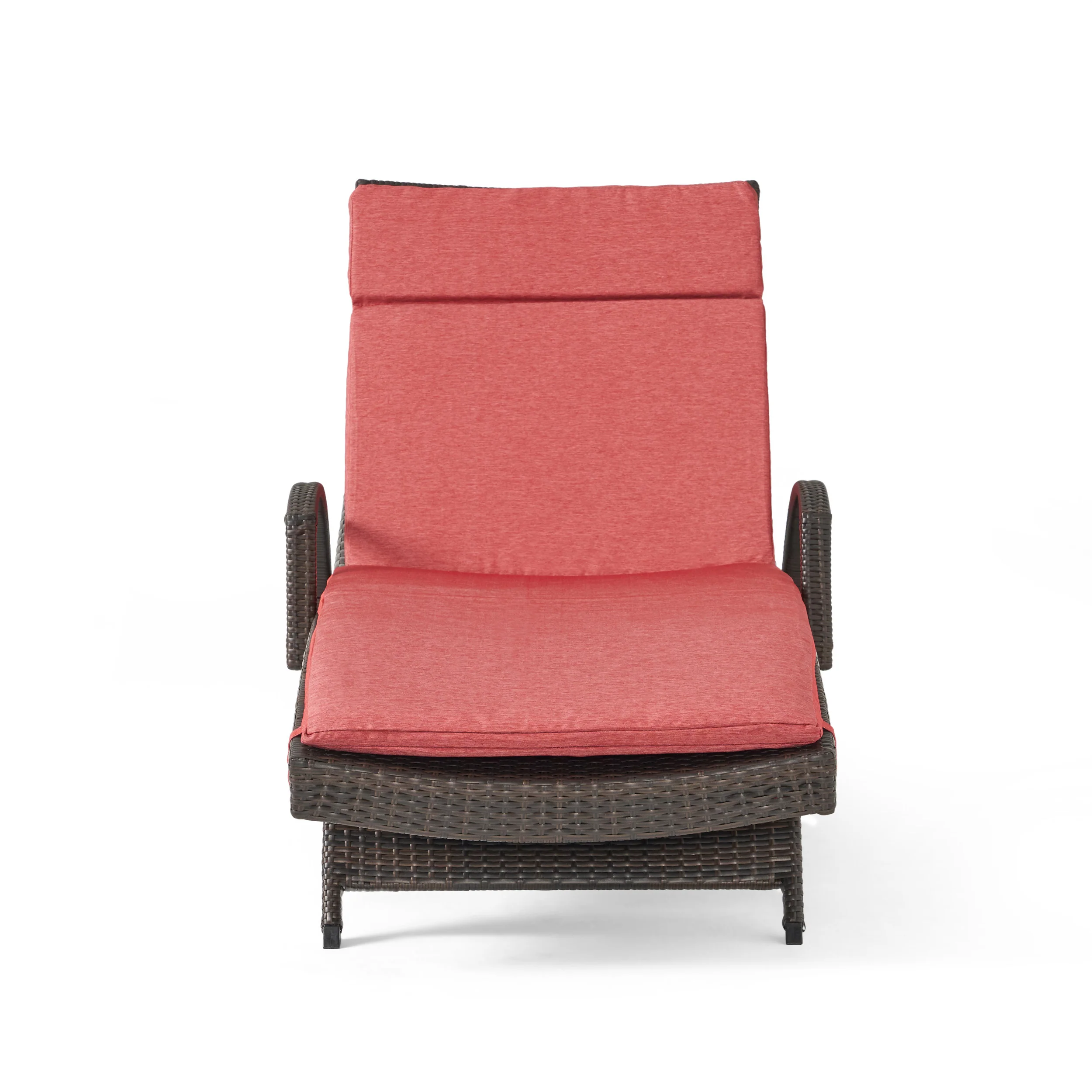 Lakeport Outdoor Adjustable Armed Chaise Lounge Chair w/ Cushion - furnishings