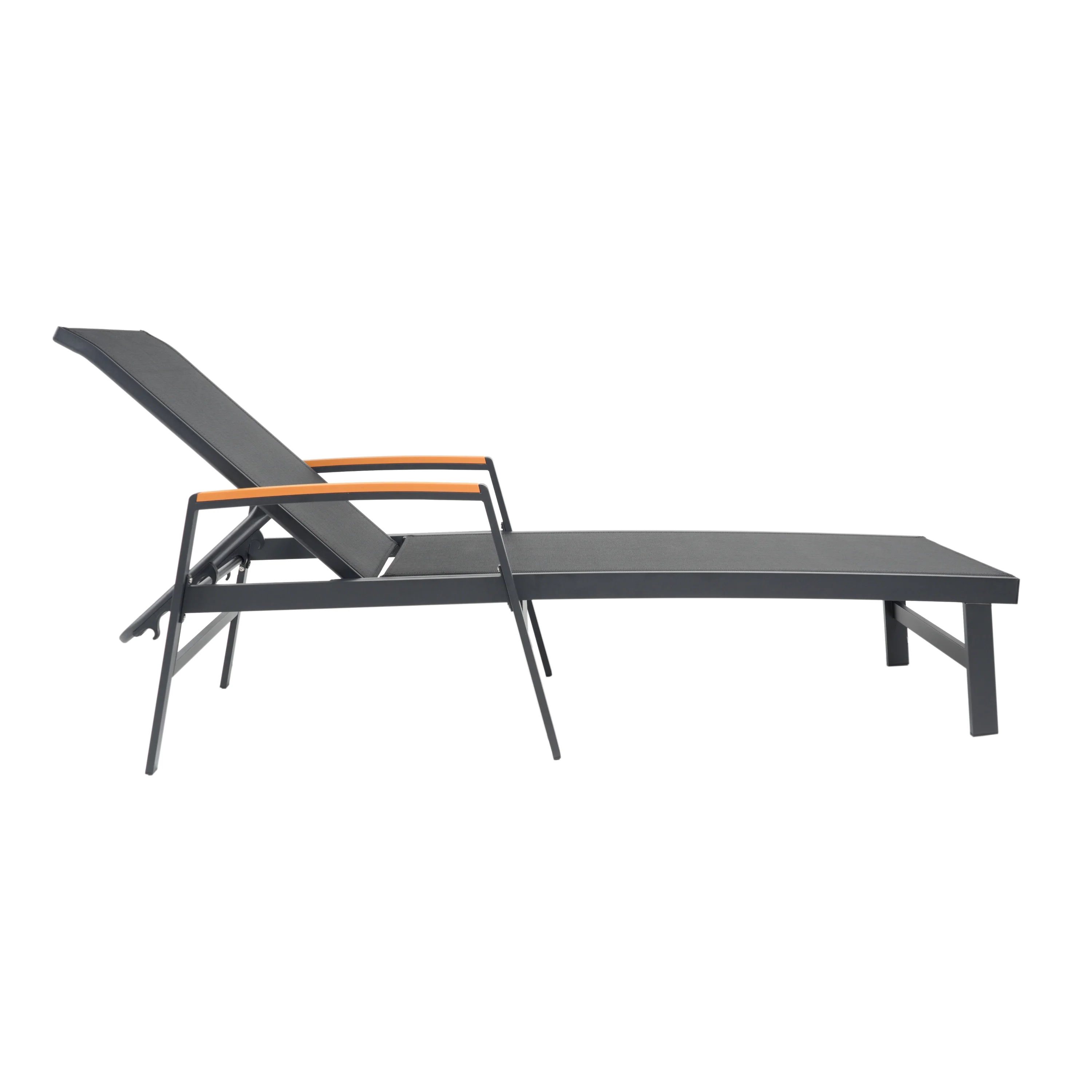 Joy Outdoor Aluminum Chaise Lounge Set with C-Shaped End Table - furnishings