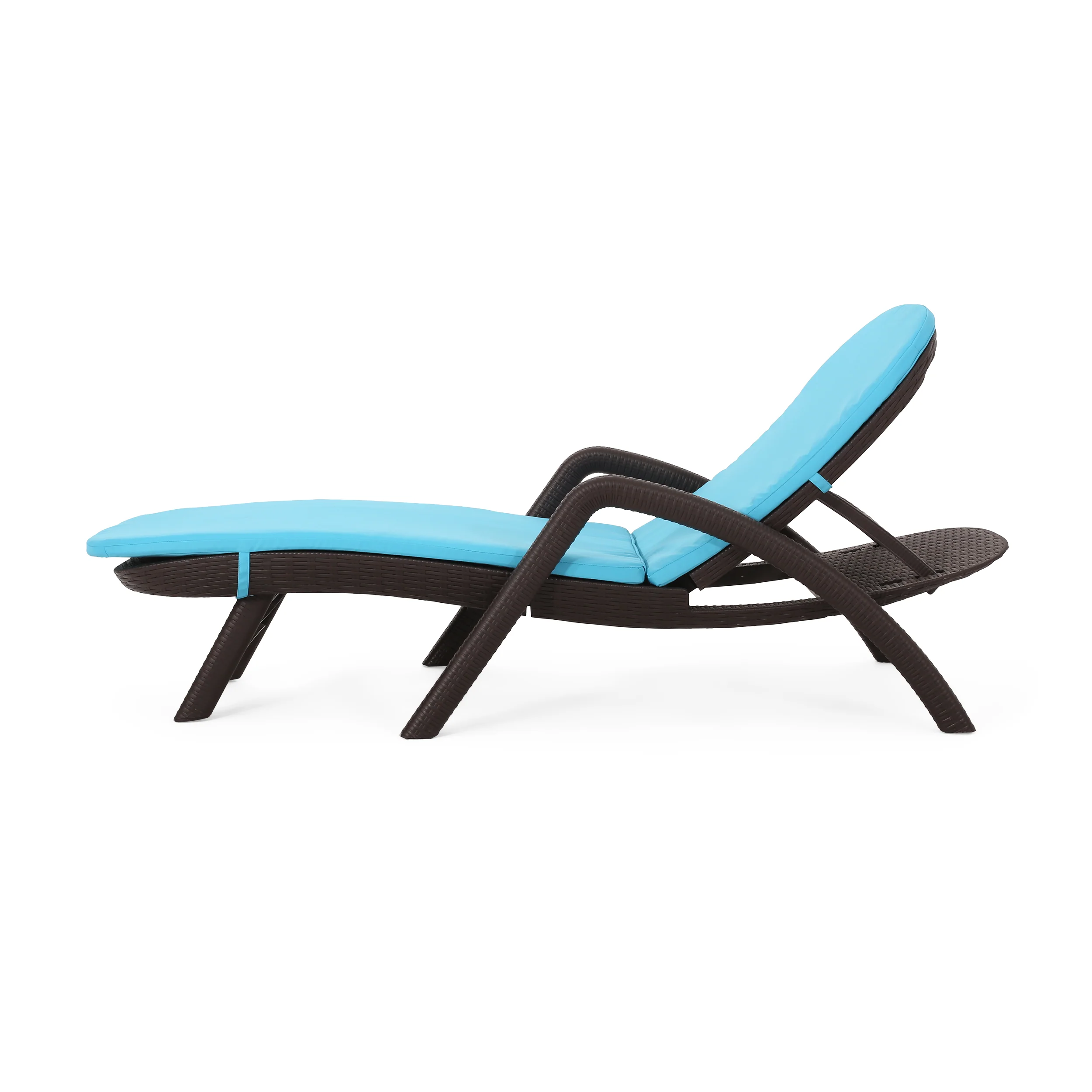 Riley Outdoor Faux Wicker Chaise Lounge with Cushion - furnishings