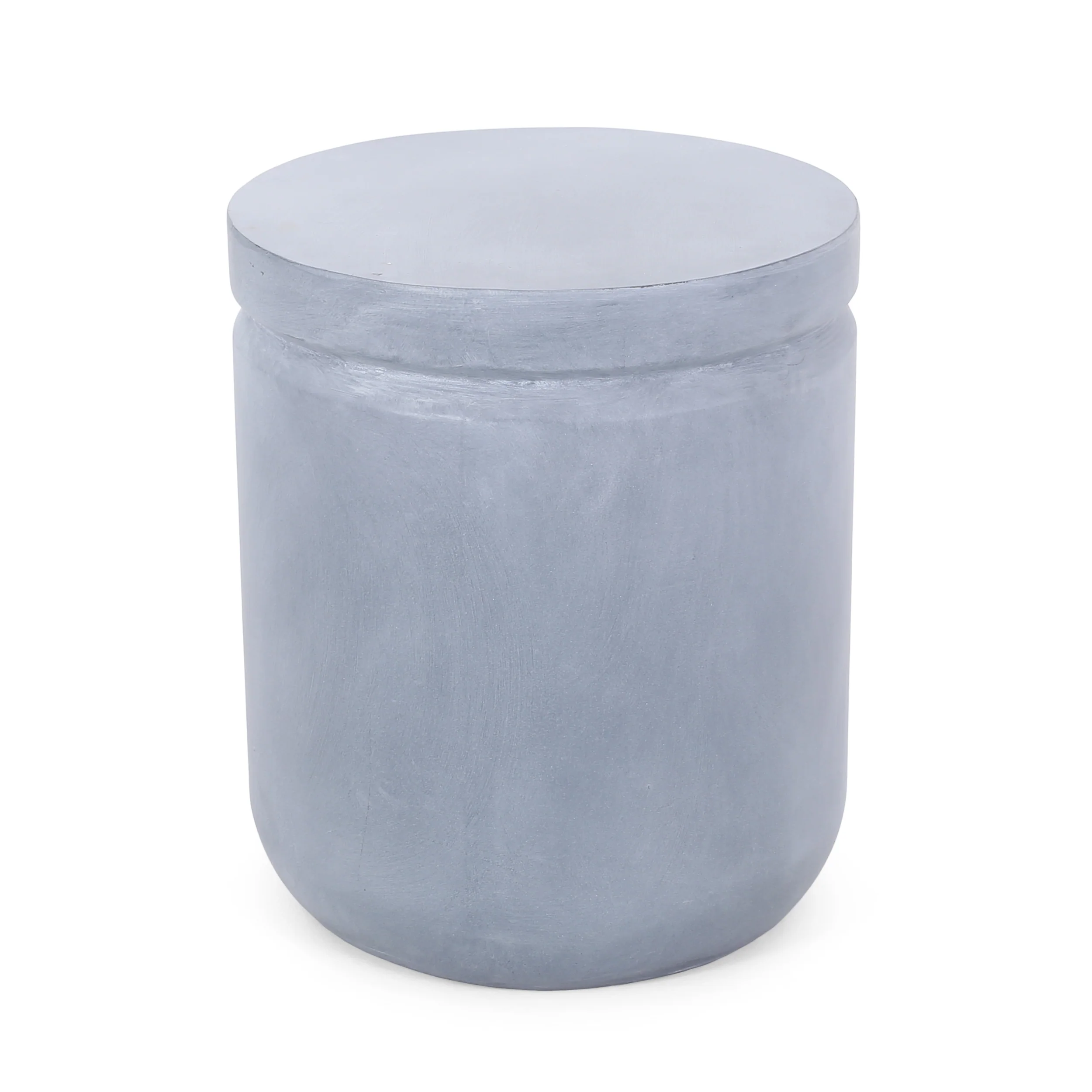 Camino Outdoor Lightweight Concrete Side Table, Light Gray - furnishings