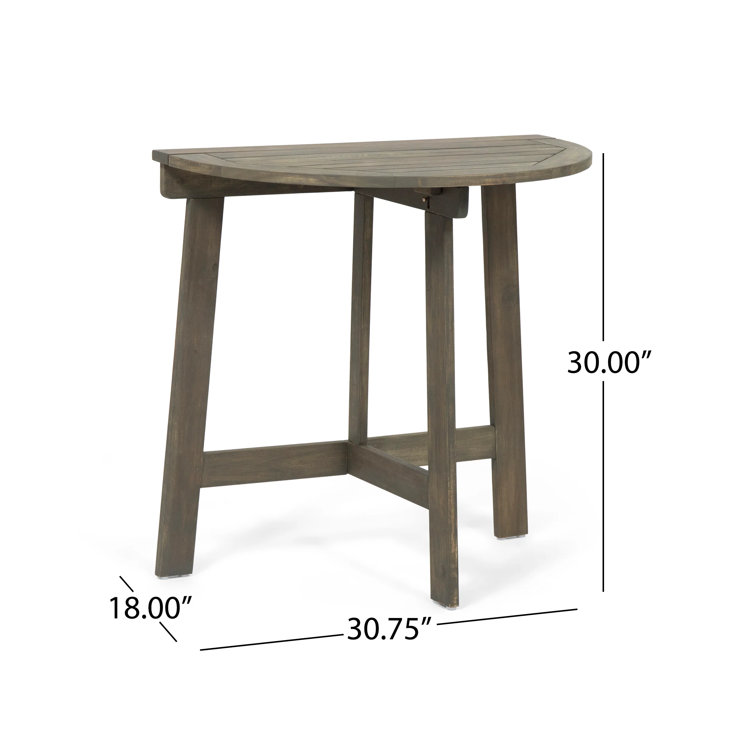 Sophia Outdoor Half-Round Acacia Wood Bistro Table - furnishings