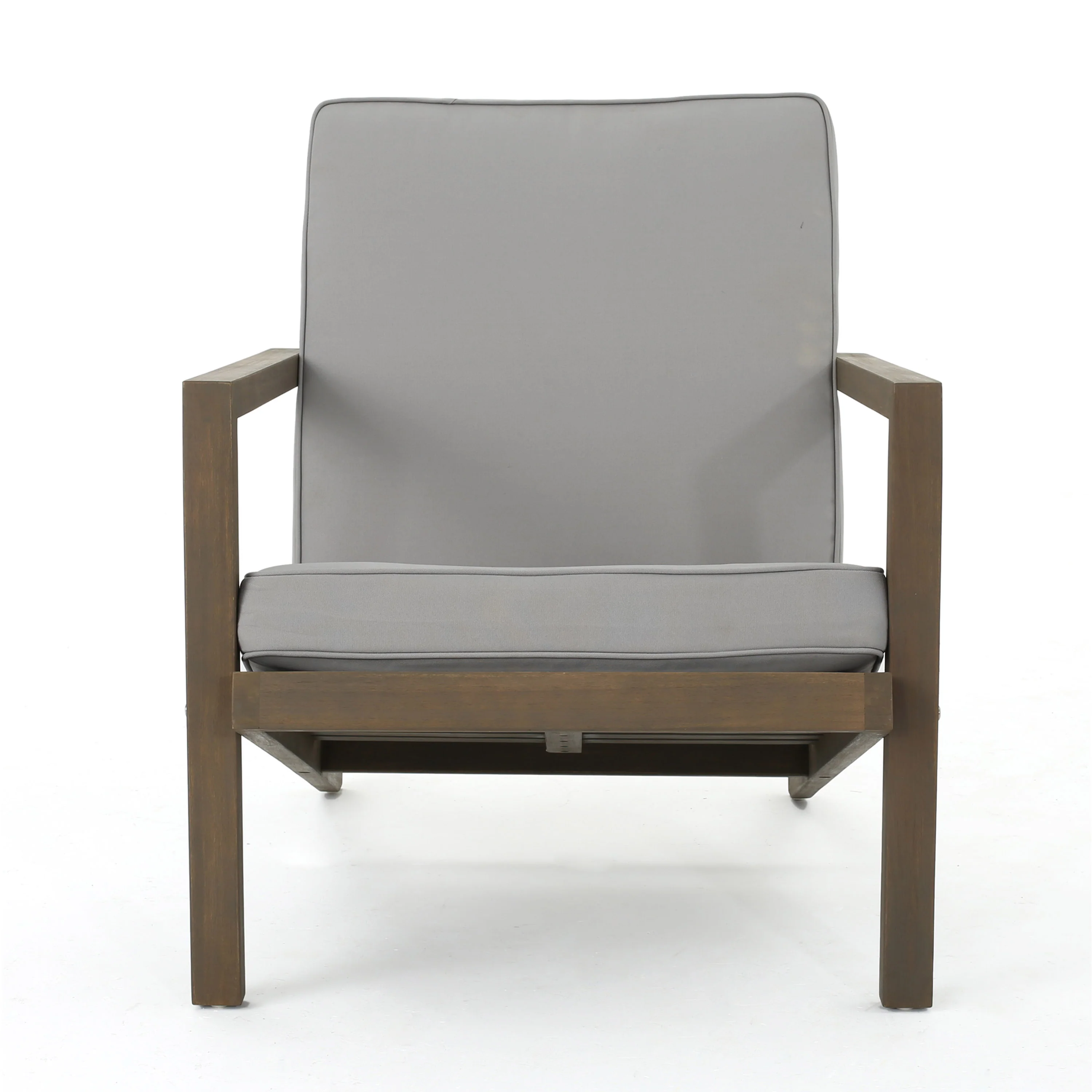 Ludwig Outdoor Acacia Wood 3 Piece Chat Set with Cushions - furnishings