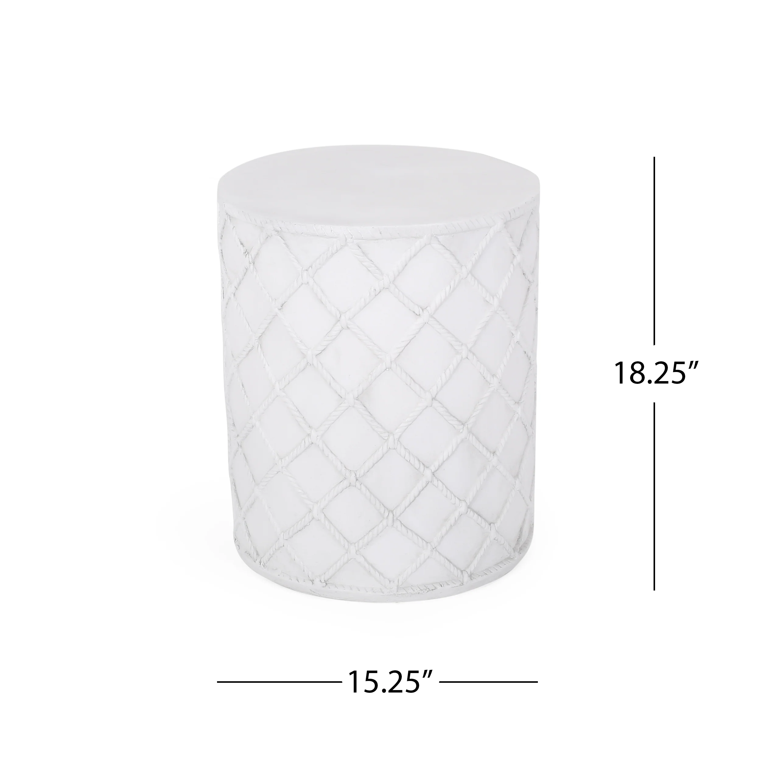 Ospery Outdoor Lightweight Concrete Side Table, Antique White - furnishings
