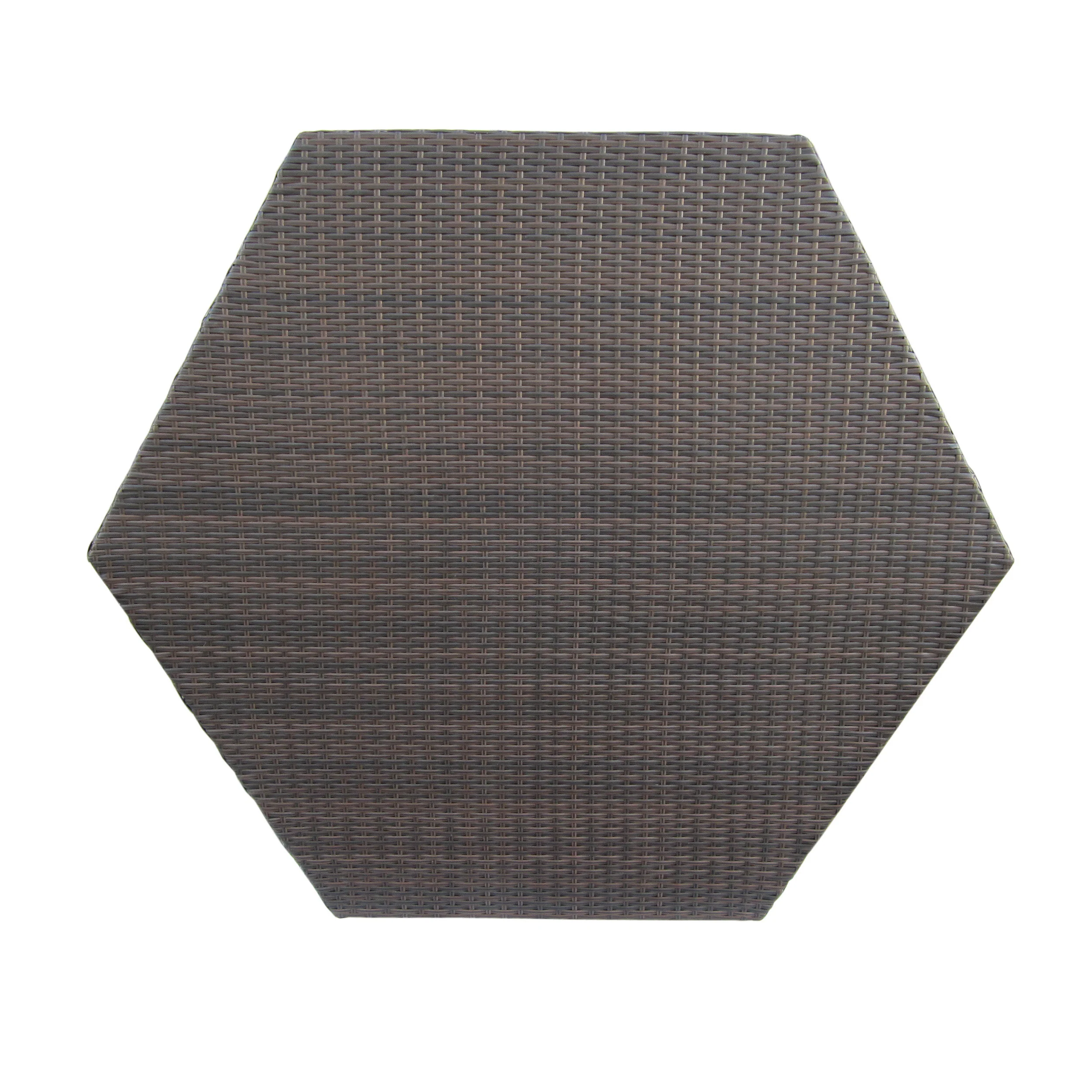 Daisy Outdoor 53 Inch Wicker Hexagon Dining Table - furnishings