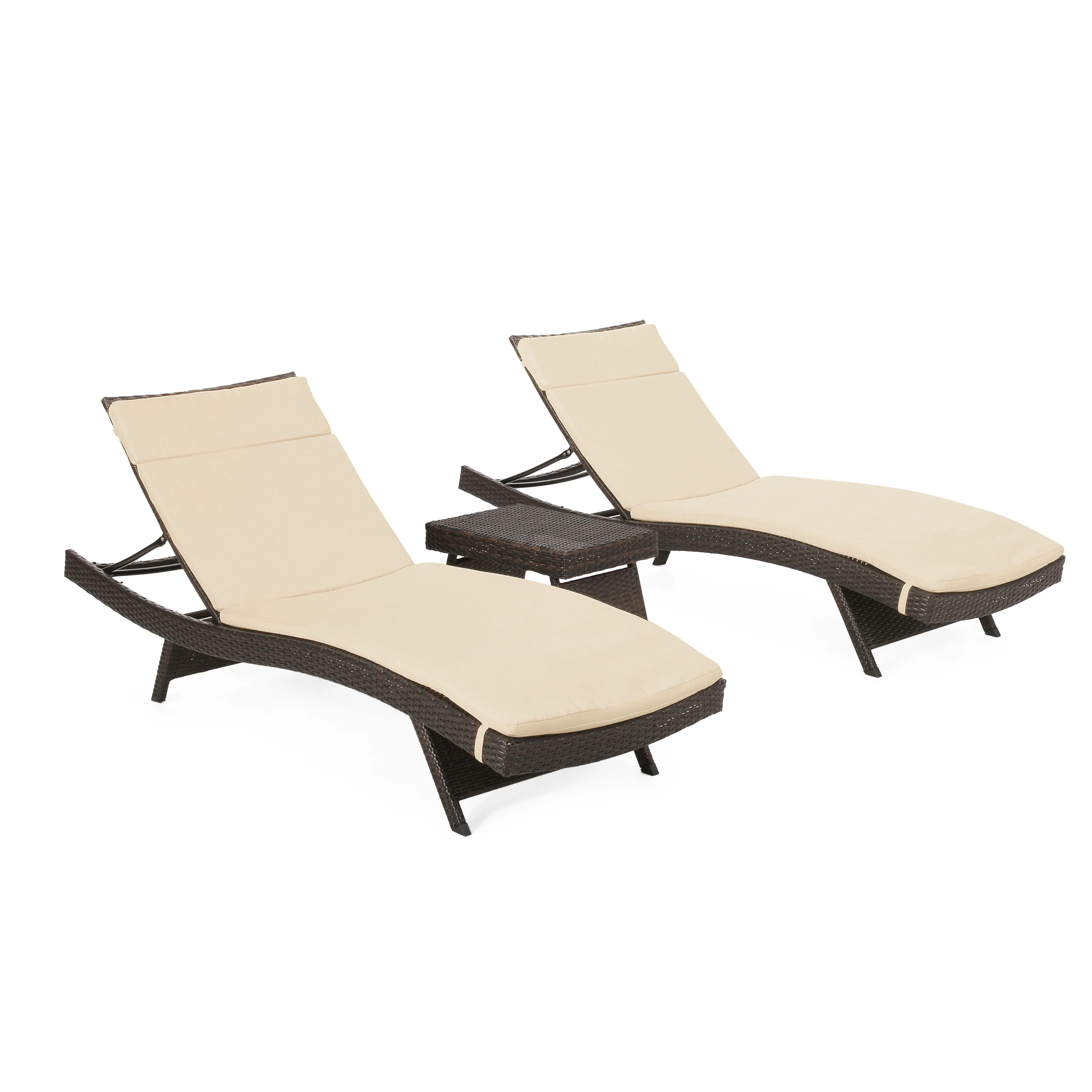Allegria 3Pc Multibrown Wicker Lounge w/Water Resistant Cushions & CoffeeTable - furnishings