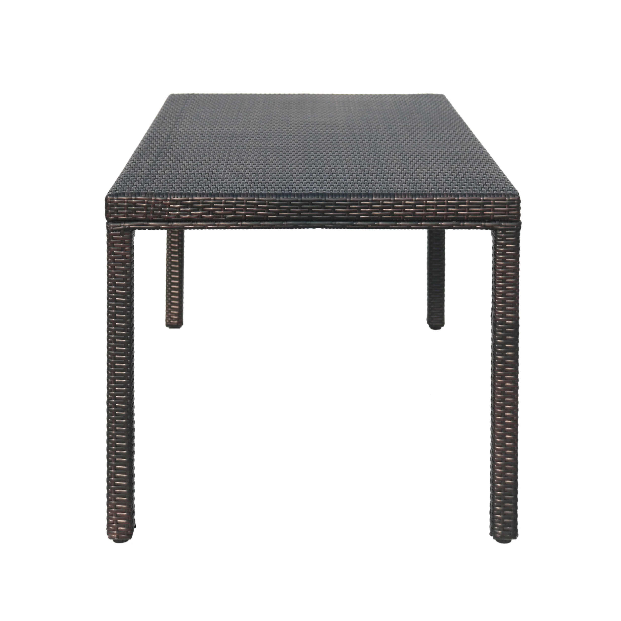 Edene Outdoor Multibrown Wicker Rectangular Dining Table - furnishings