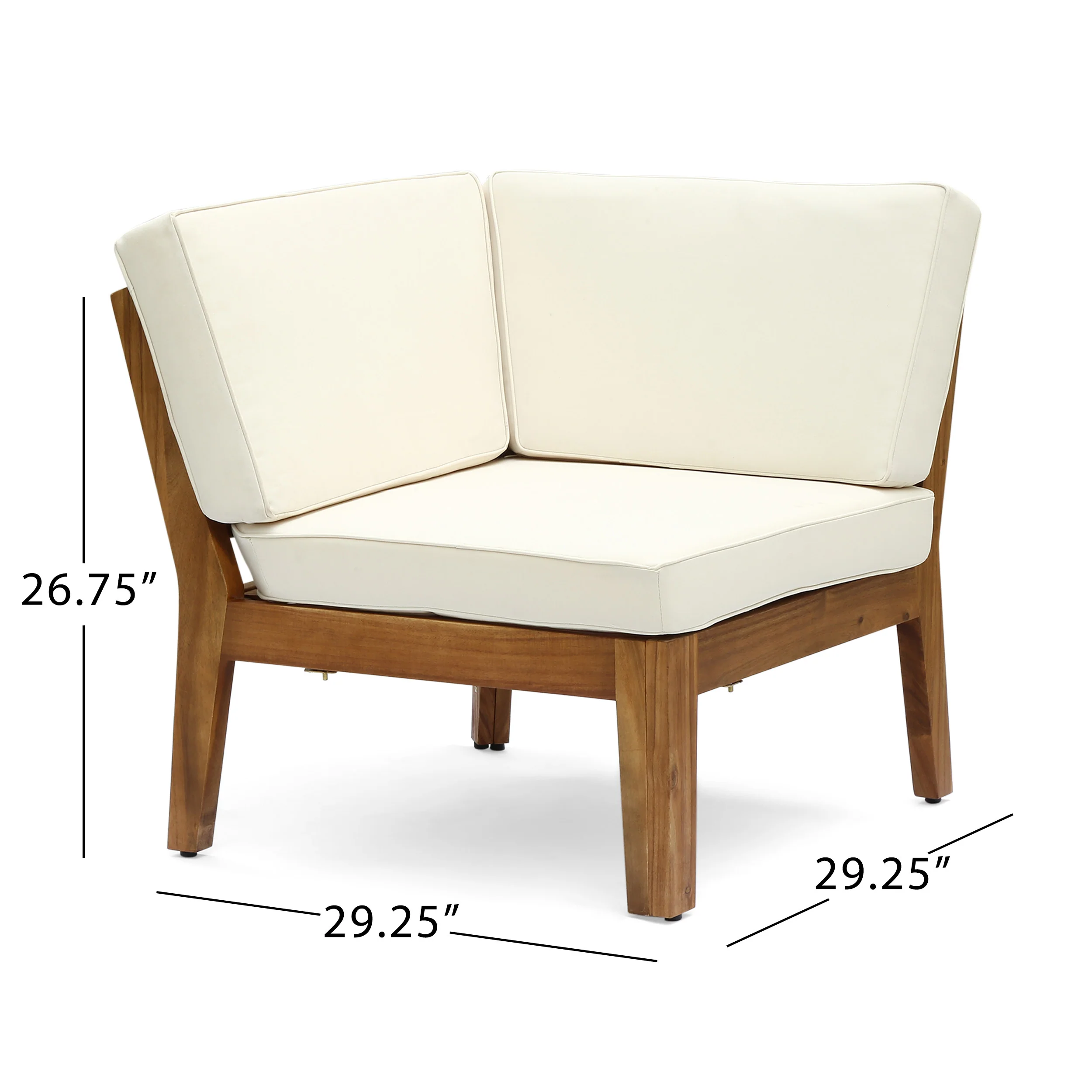 Giselle Outdoor Acacia Wood 7 Seater Sectional Sofa and Loveseat Set with Coffee Table - furnishings